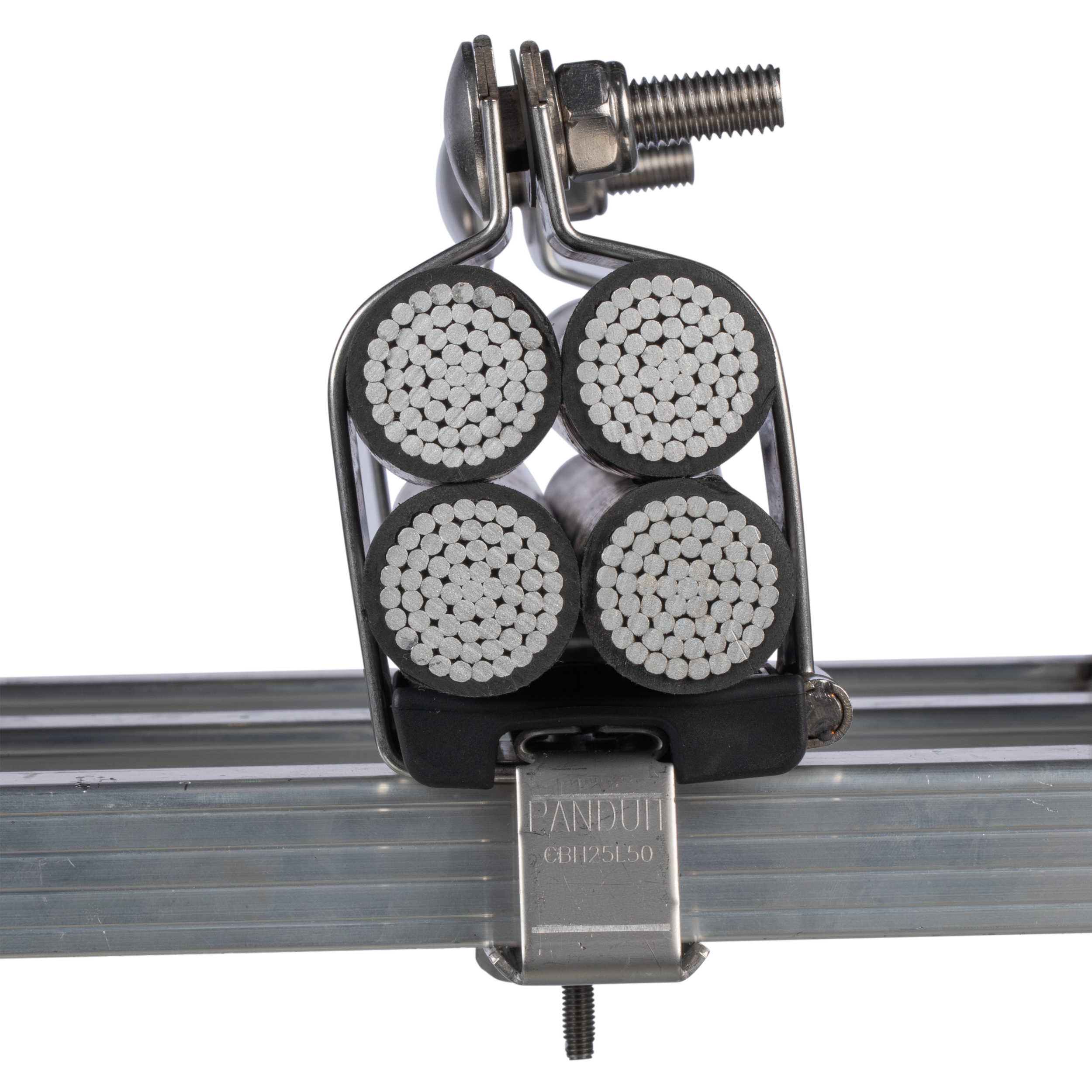 Cable Cleat,QD Clamp Type,316L SS,Quad,28-34mm OD,PK10