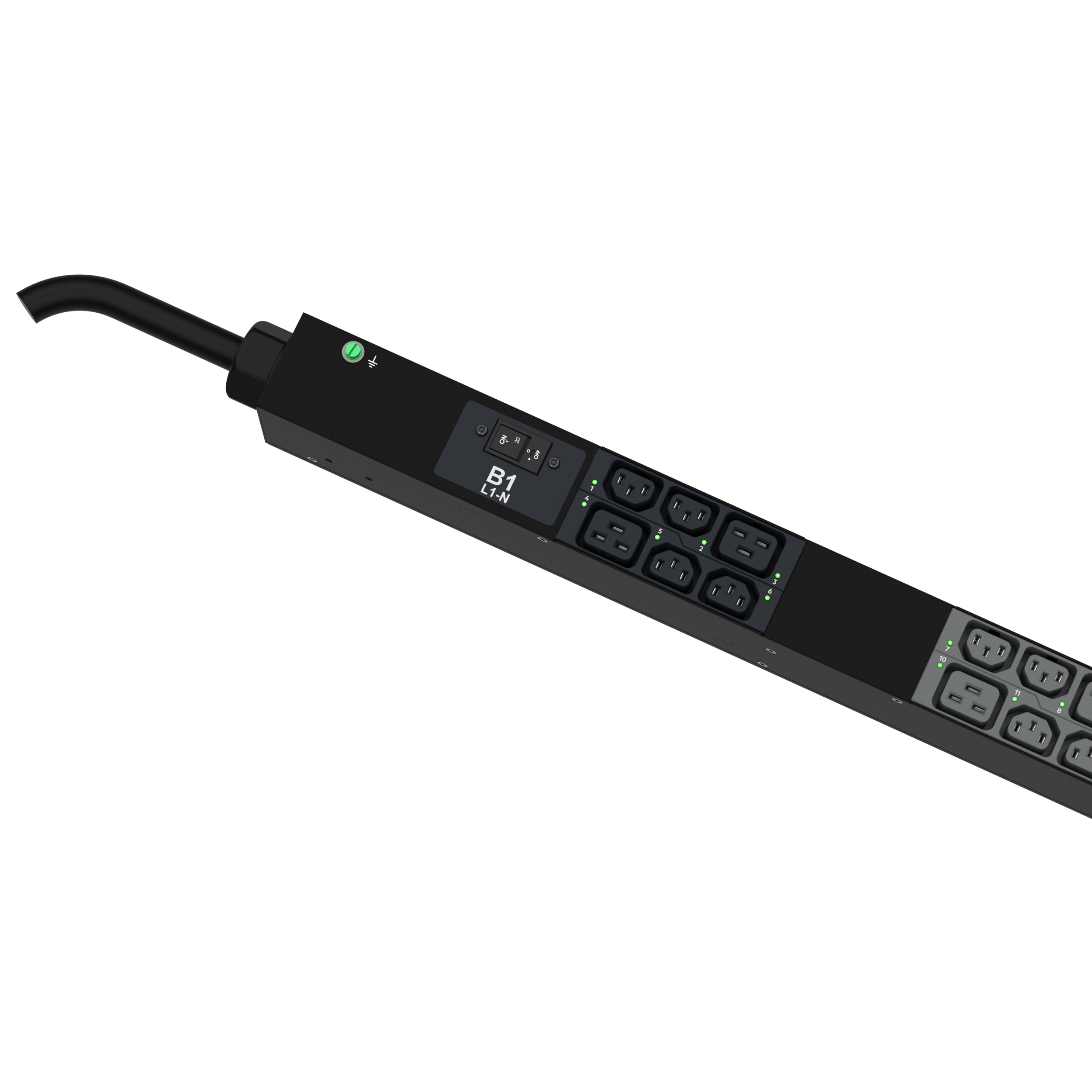 MSPO PDU, 20AMP, (24)C13, (12)C19, IEC 60309 (IP44)