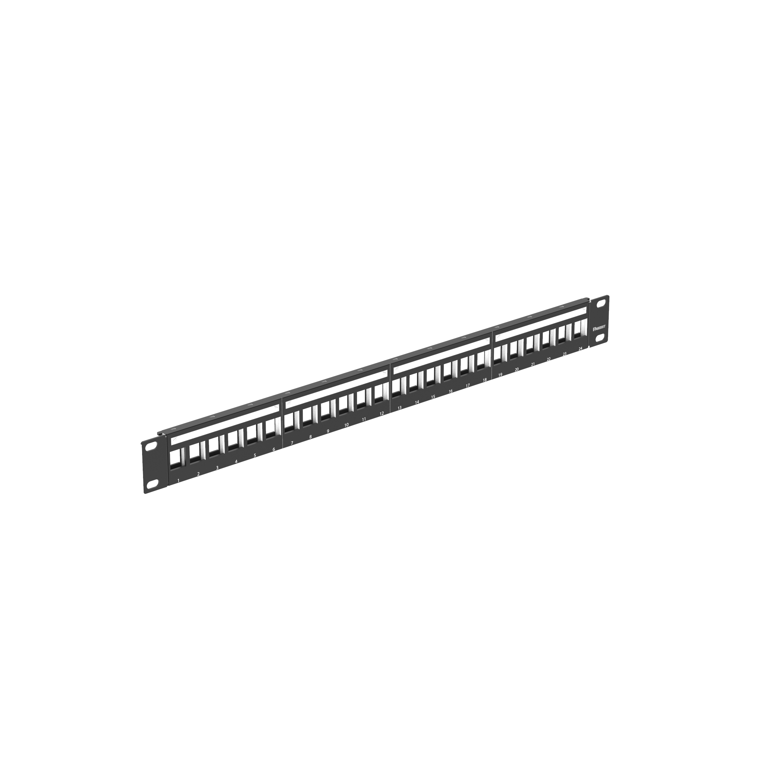 Keystone Tam Metal Patch Panel, 24 Port, 1 RU, BL