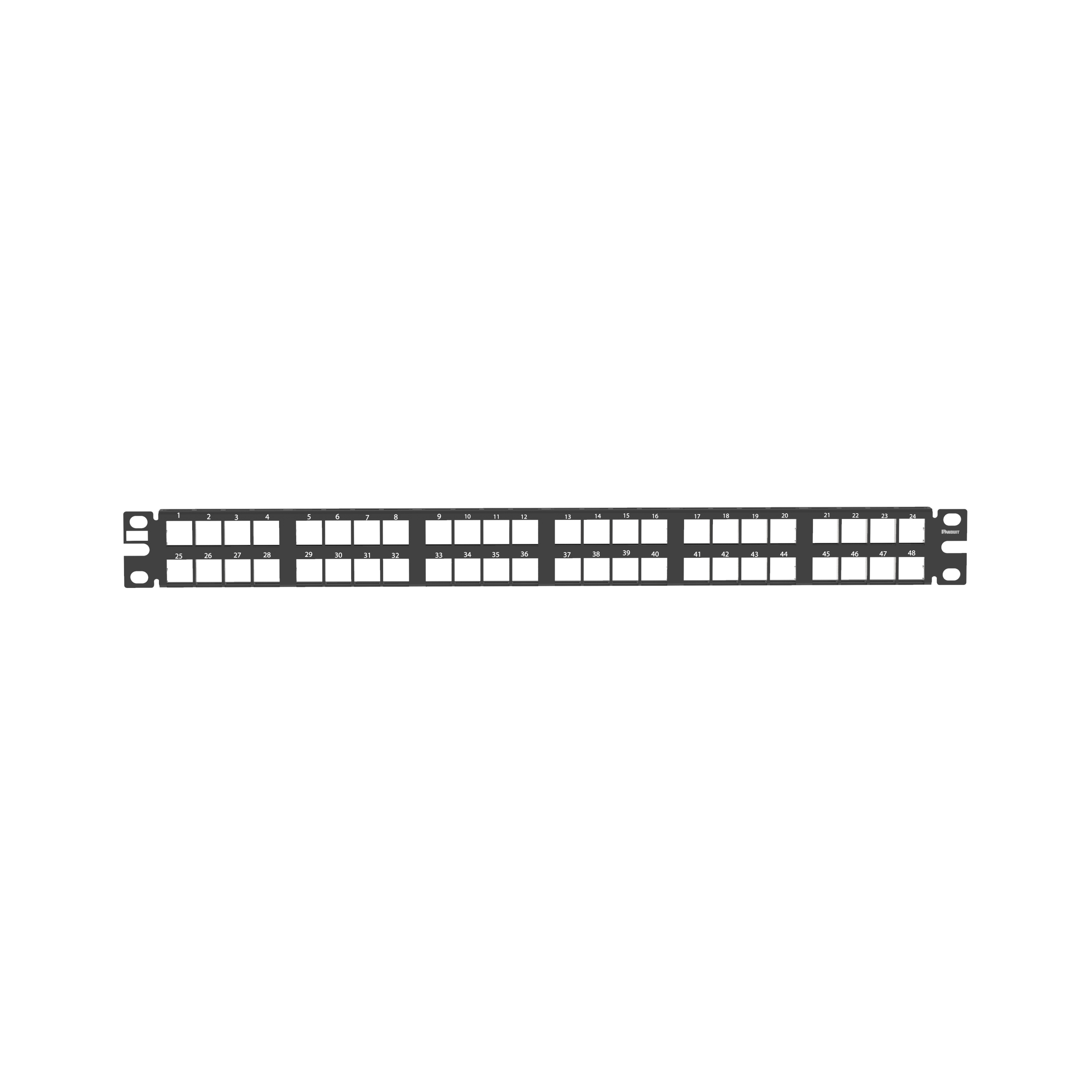 NetKey® Yama Paneli, 48 Port, 1 RU, BL