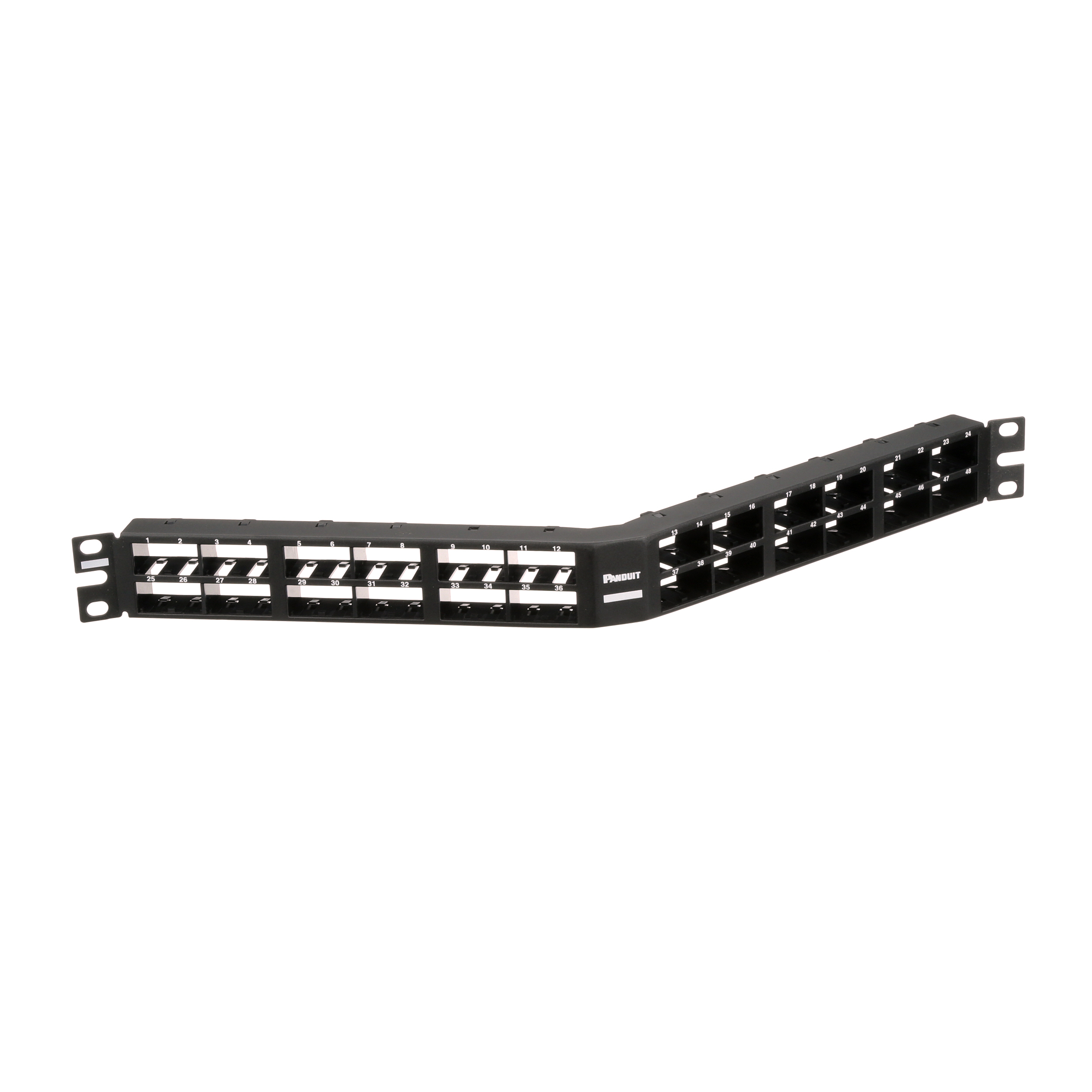 Mini-Com® Dik Açılı Yama Paneli, 48 port, 1 RU, BL