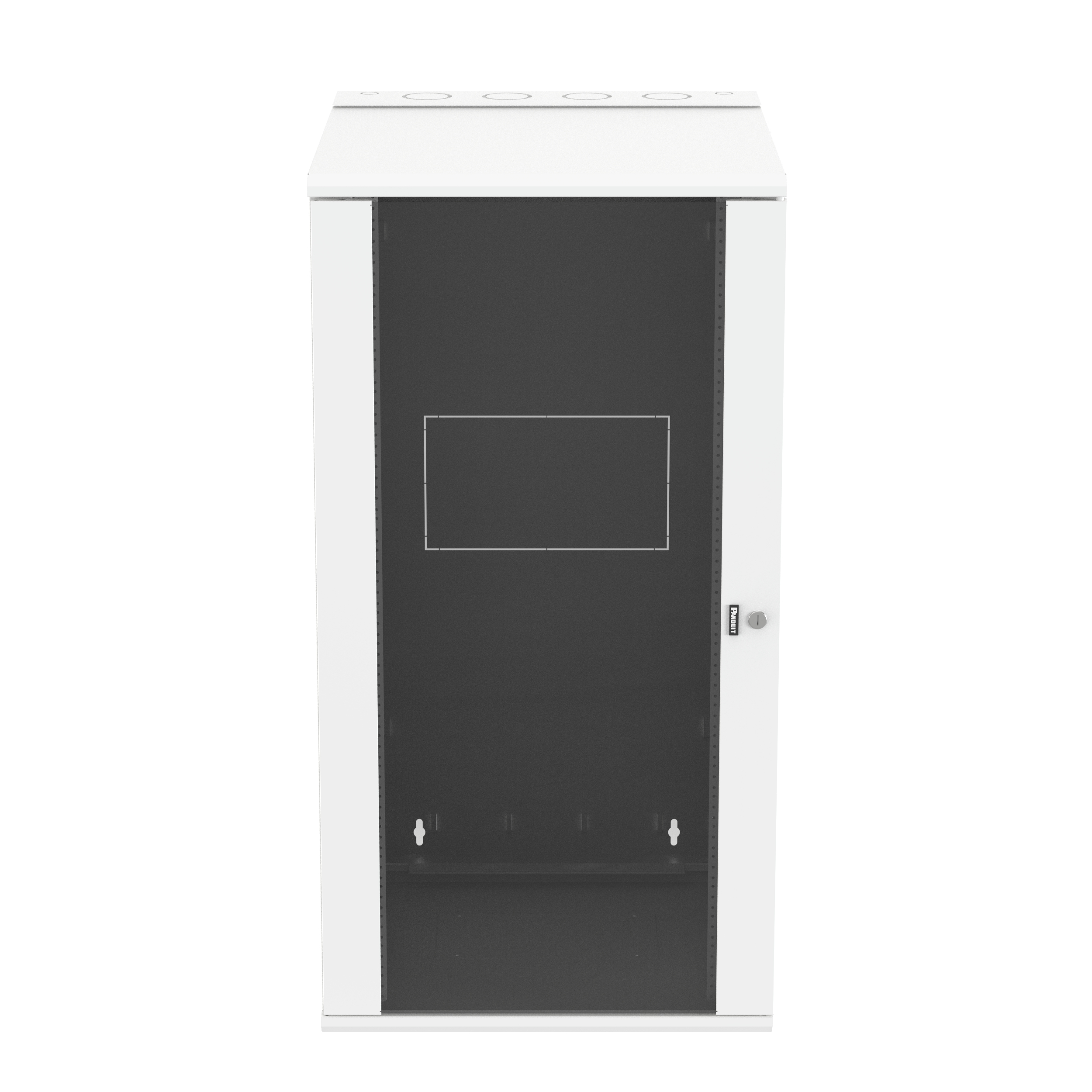 PanZone® Duvar Montajlı Kabin, 26RU, 30" Derinlik, Camlı Kapı, Beyaz