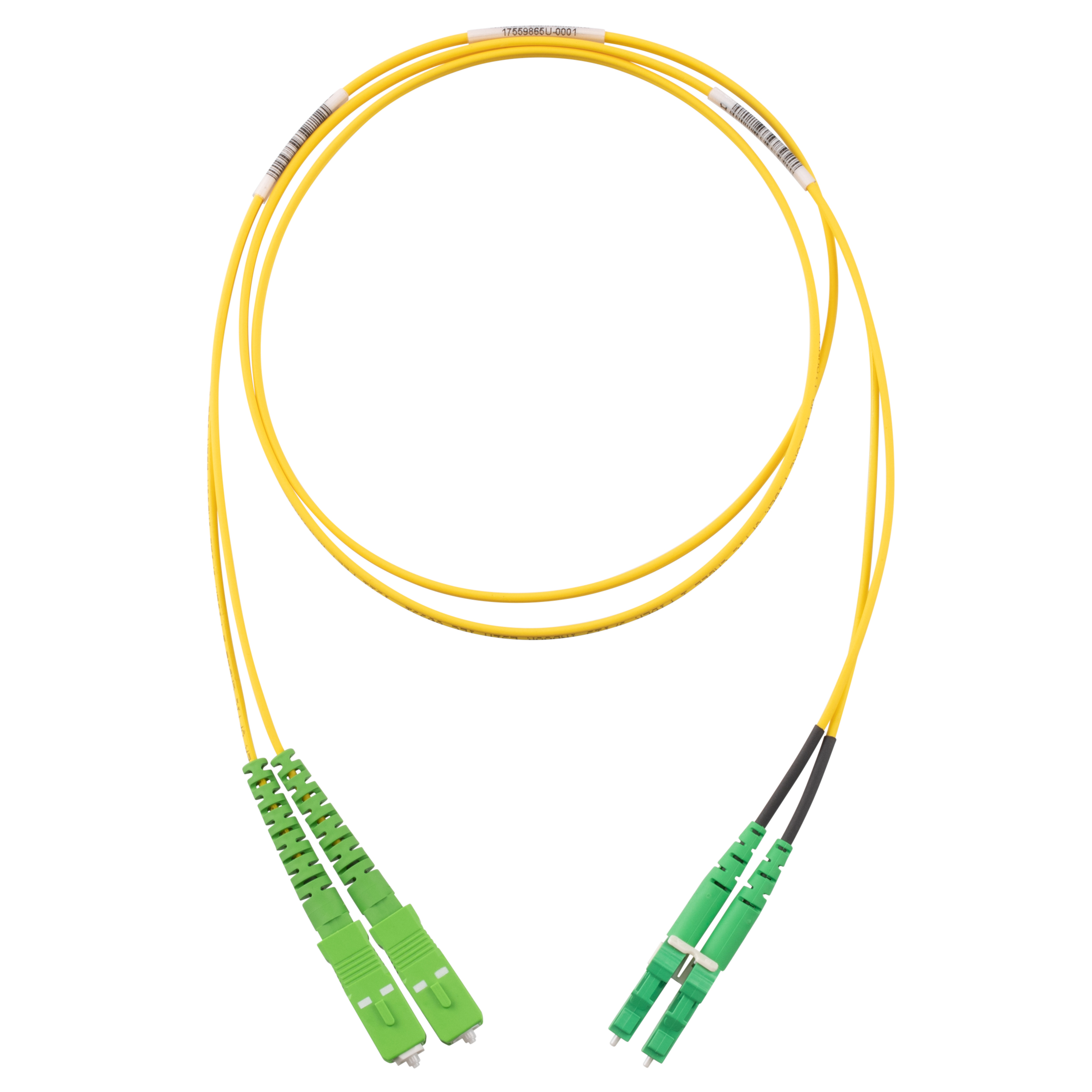 OS2, 2 Fiber 1.6mm Yama Kablosu, Yükseltilmiş Alan, SC APC - LC/APC, Standart Polarite, Standart Ekleme Kaybı - 6 Metre