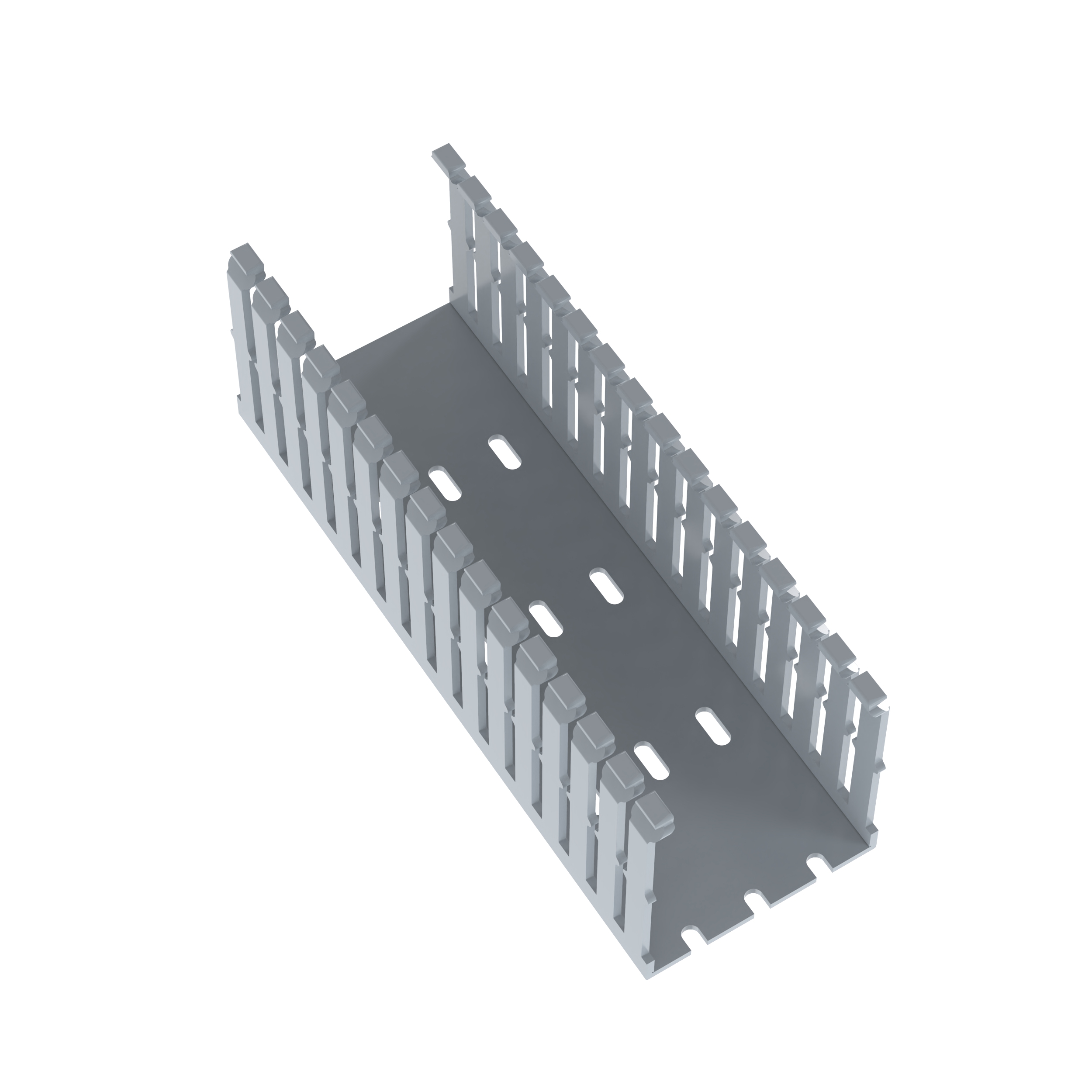 Dar Oluklu Kablo Kanalı, PVC, 6.35 cm x 7.62 cm x 1.83 metre, Açık Gri