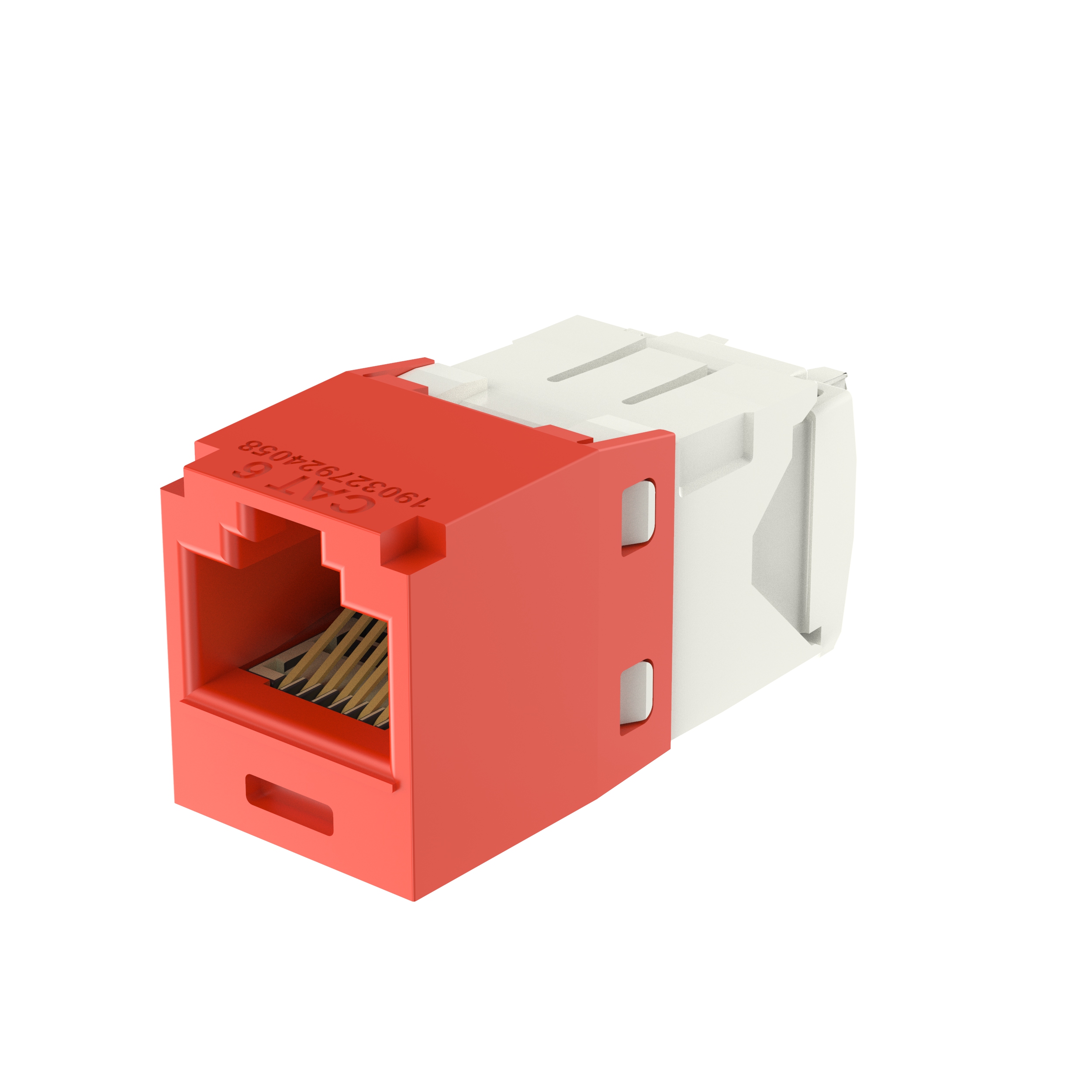Mini-Com® UTP RJ45 Cat 6 TG Jack Module, Red
