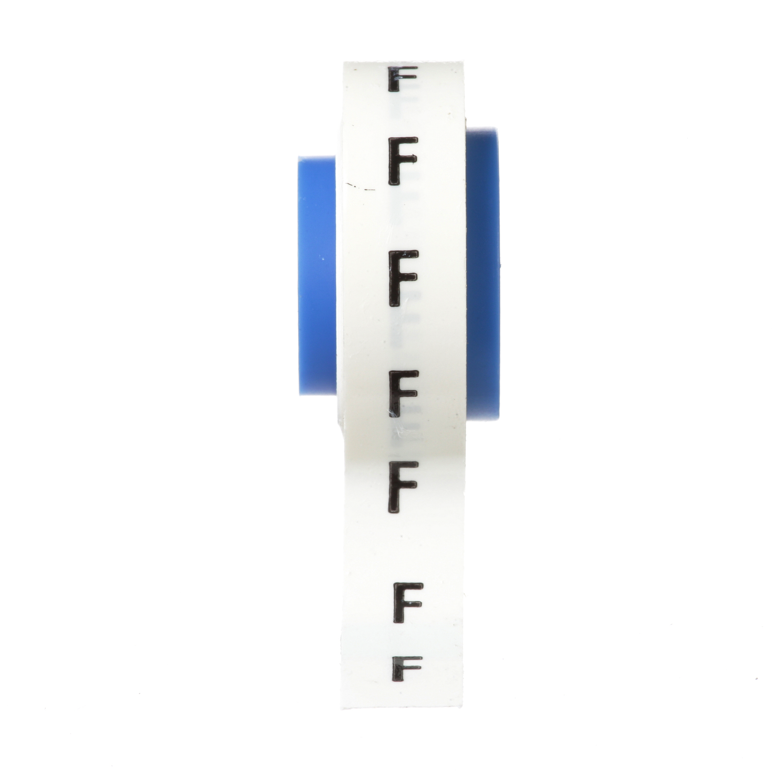 Recharge ruban légende F Noir sur Blanc longueur 2,4m Cdt.10