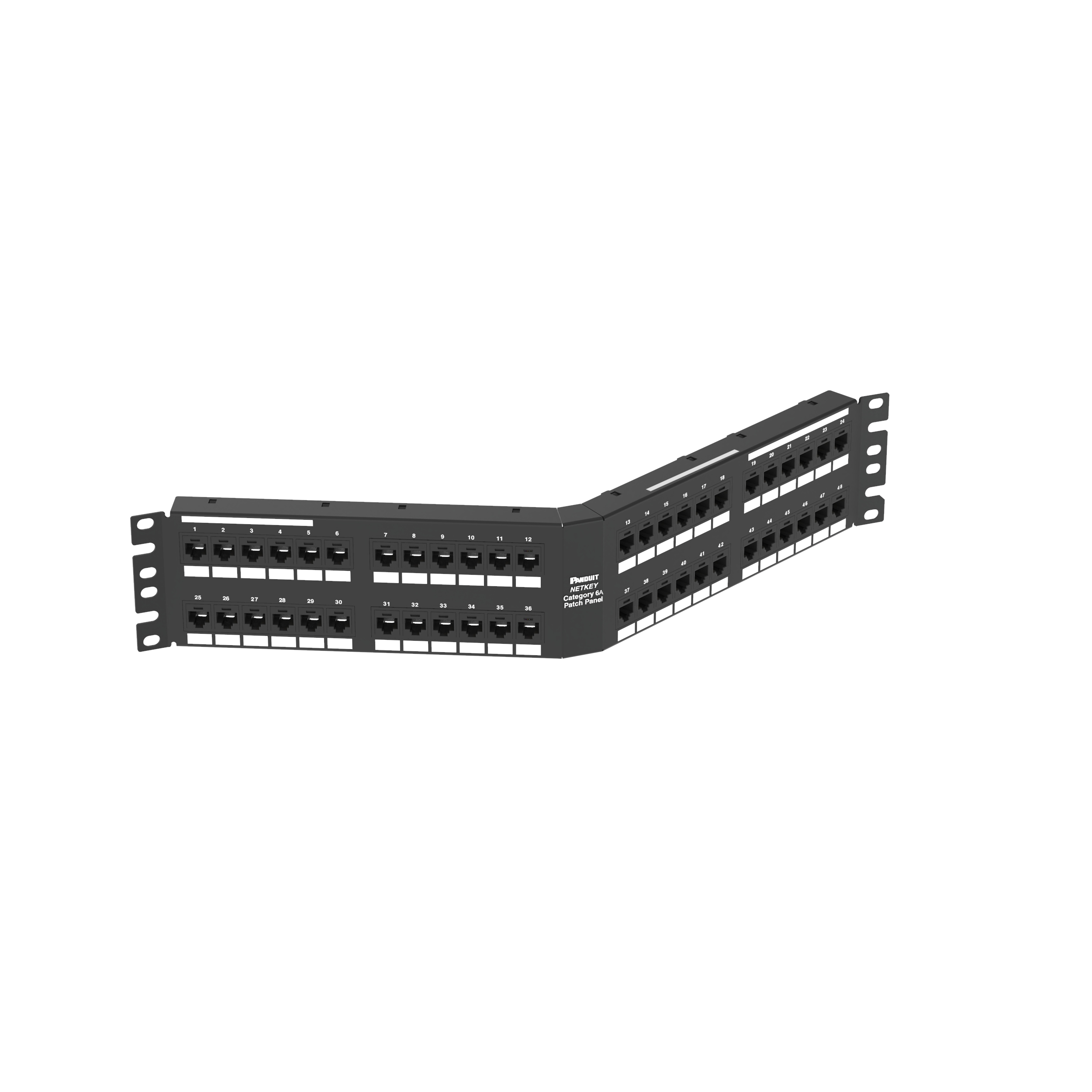 Cat 6A Dik Açılı Keystone Yama Paneli, 2 RU