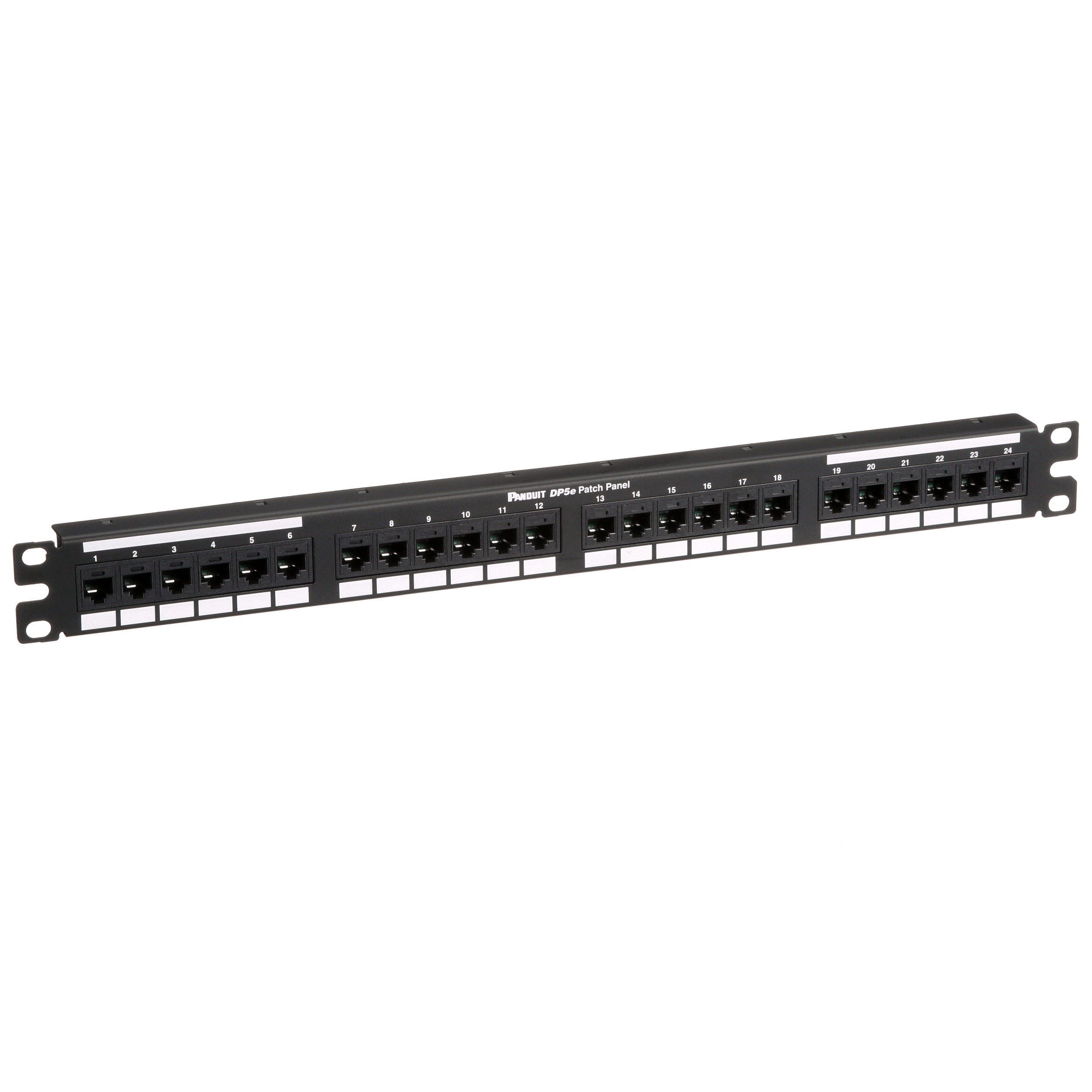 Düz Cat 5e Çıkış Paneli 24 Port, 1RU, Siyah