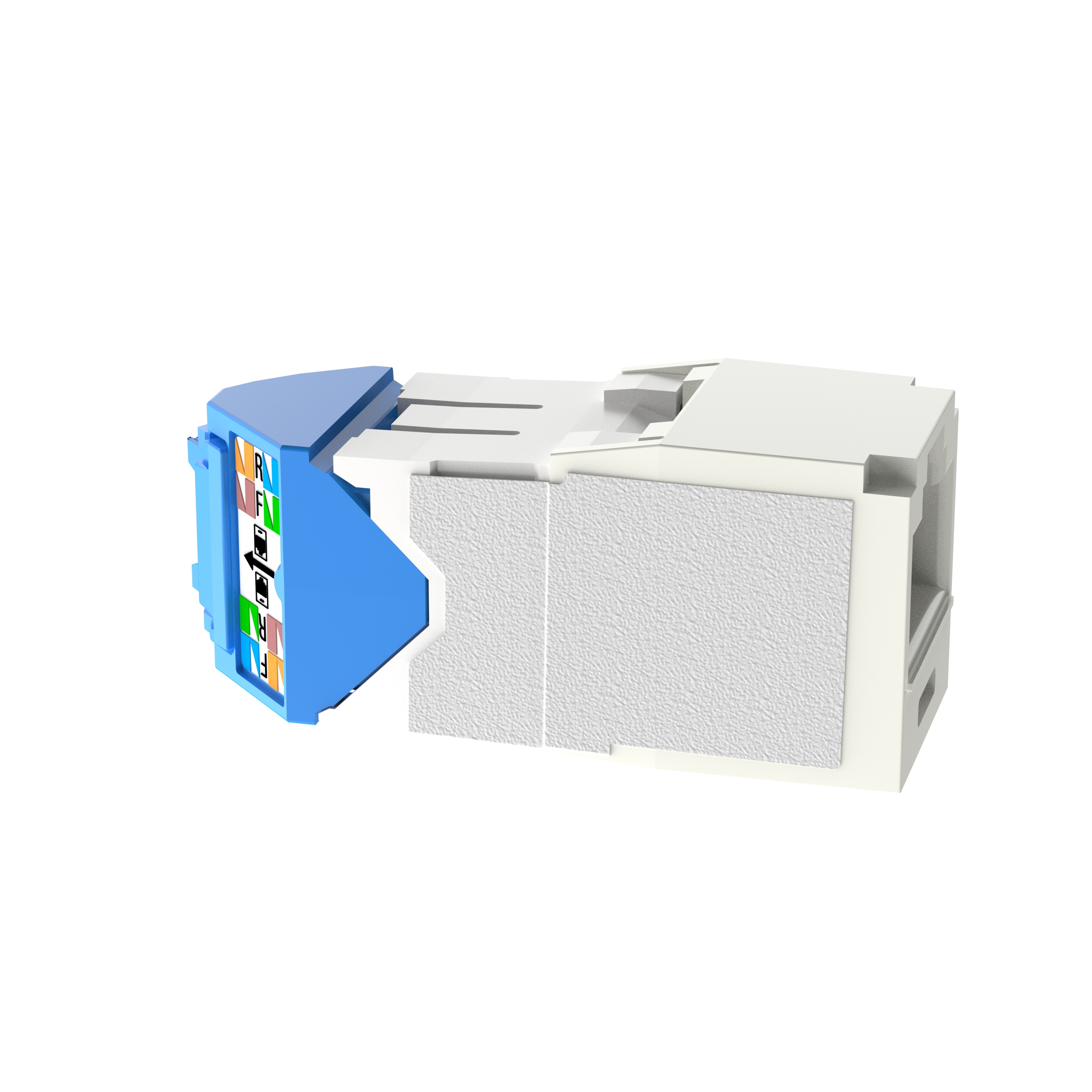 Twisted Pair RJ45 Cat 6A Sol/Sağ Transformatörlü Jak Modülü, Krem Rengi