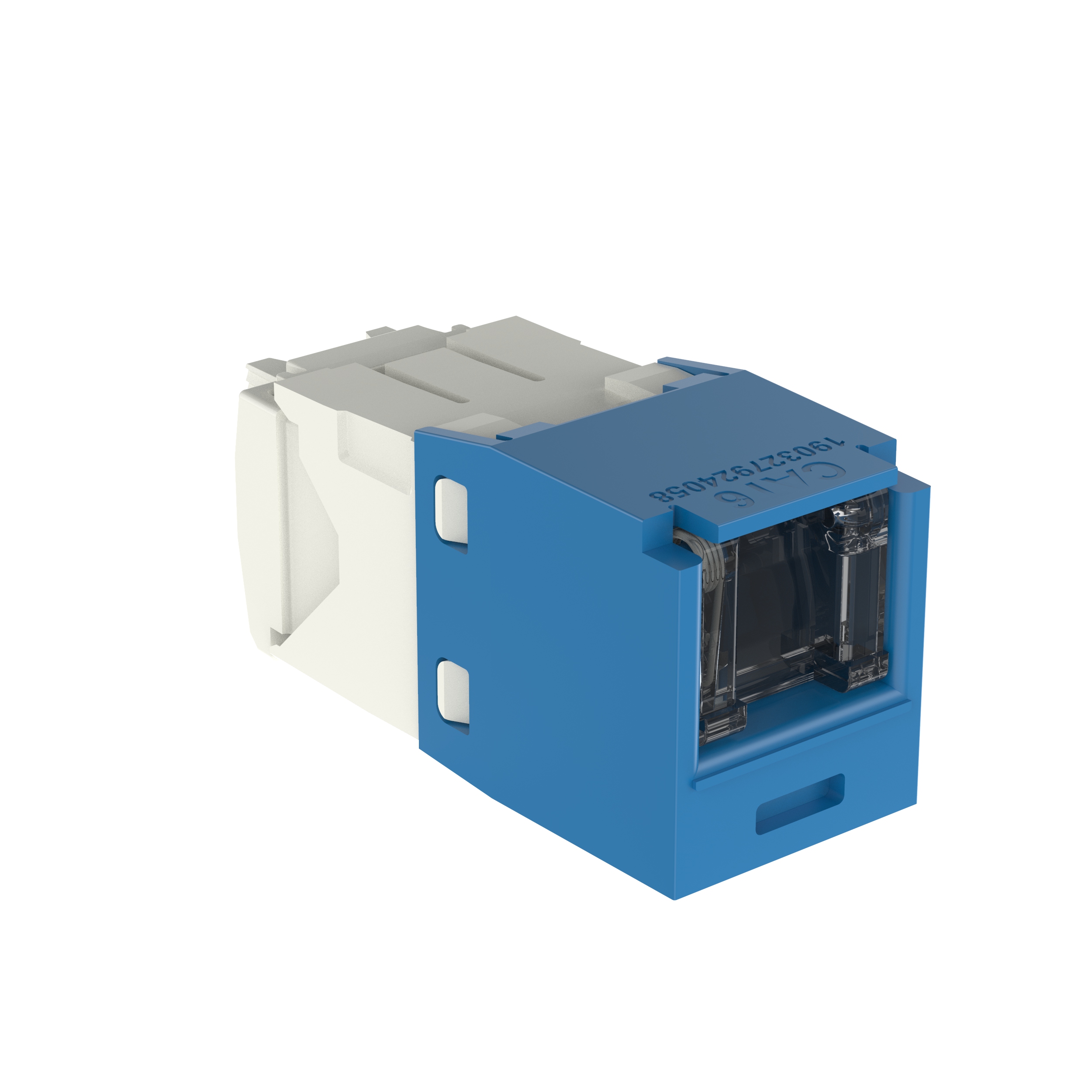 Mini-Com® RJ45 Cat 6 Shuttered TG Jack Module, BU