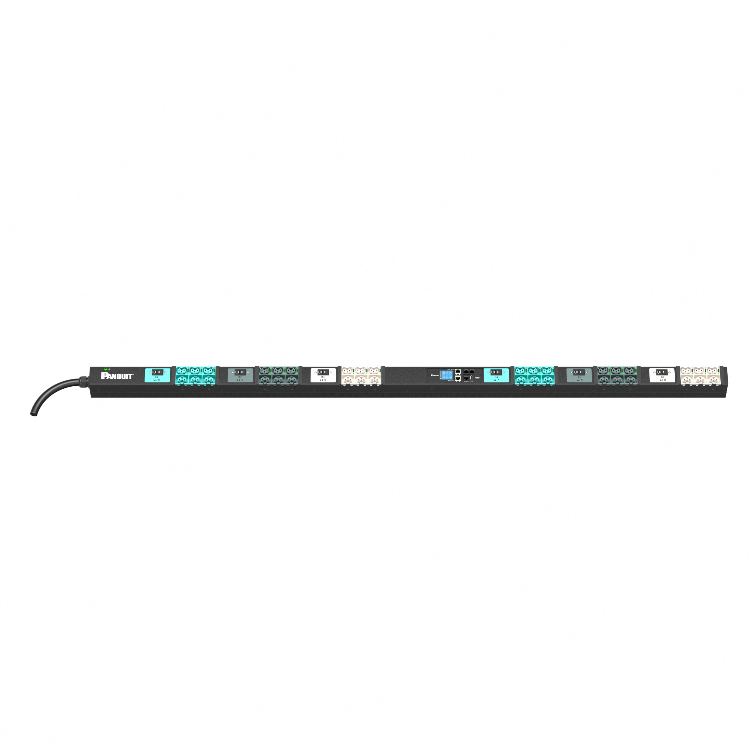 EL2P MSPO PDU, 32/30 AMP, (18)C13/C15, (18)C13/C15/C19/C21, IEC 60309 3P+N+E 6h 32A/30A (IP44), SİYAH