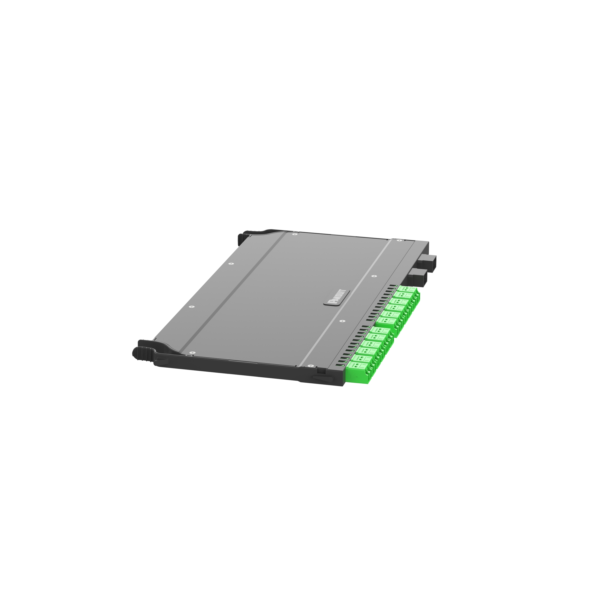 FlexCore Ön Erişimli Optik Fiber Kaset, Tek Mod (OS2) 24-fiber LC/APC Çift Yönlü'den 2xMPO-12'ye, Yöntem A Ters Çevrili, Standart Kayıp, Sağ El Yönelimli