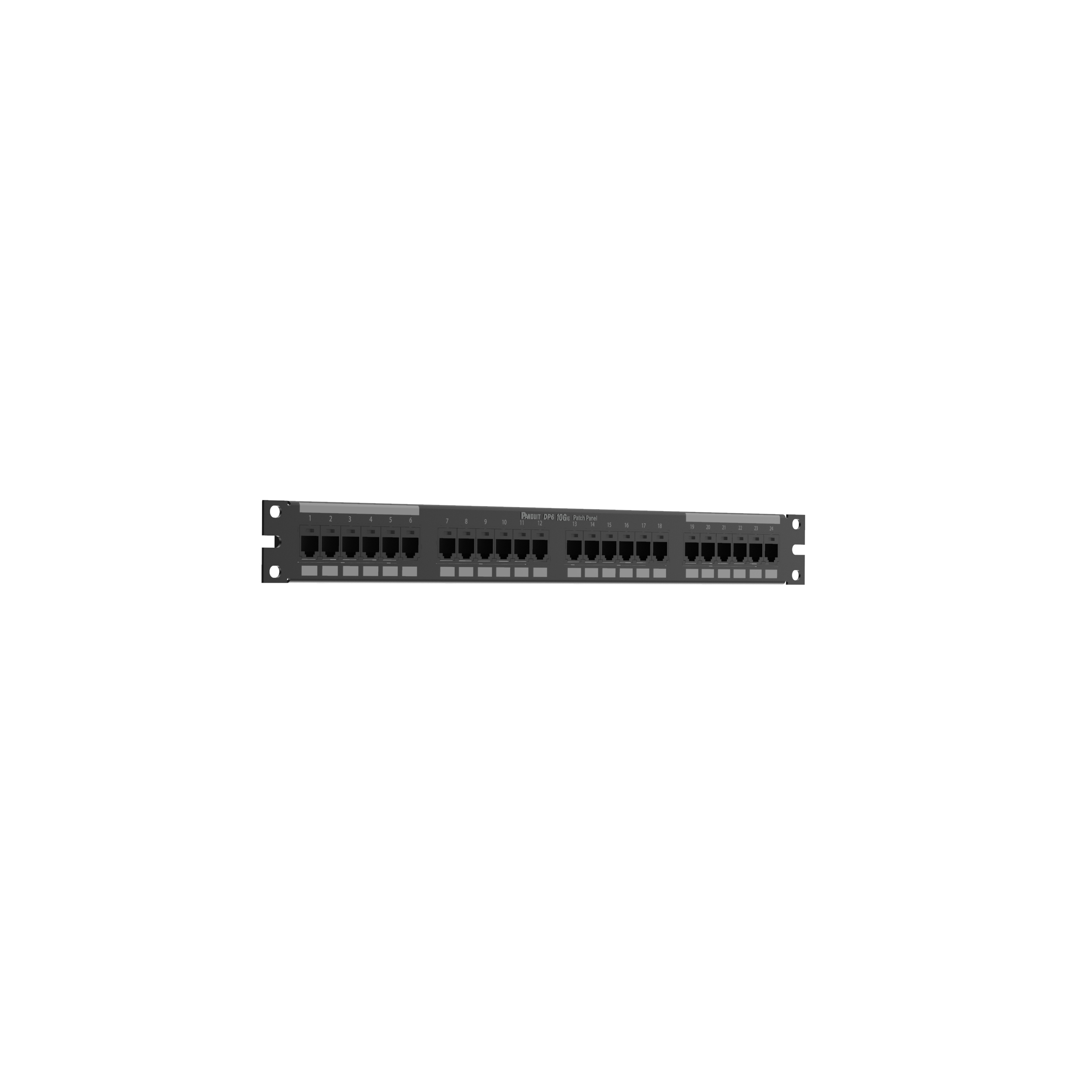 Cat 6A Punched Patch Panel, 24 Port, 1 RU, BL