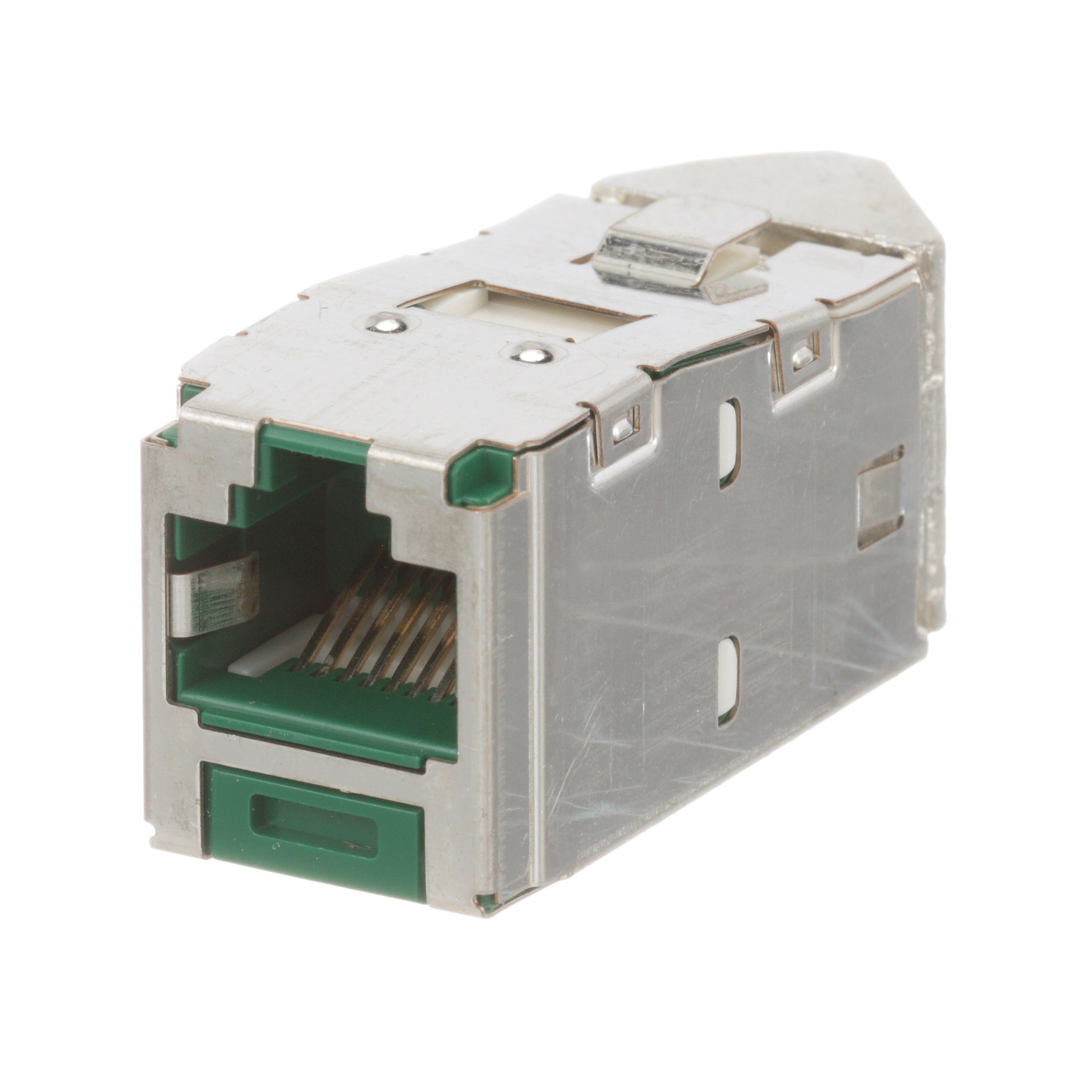 STP RJ45 Cat 6 Left/Right TG Jack Module, Green