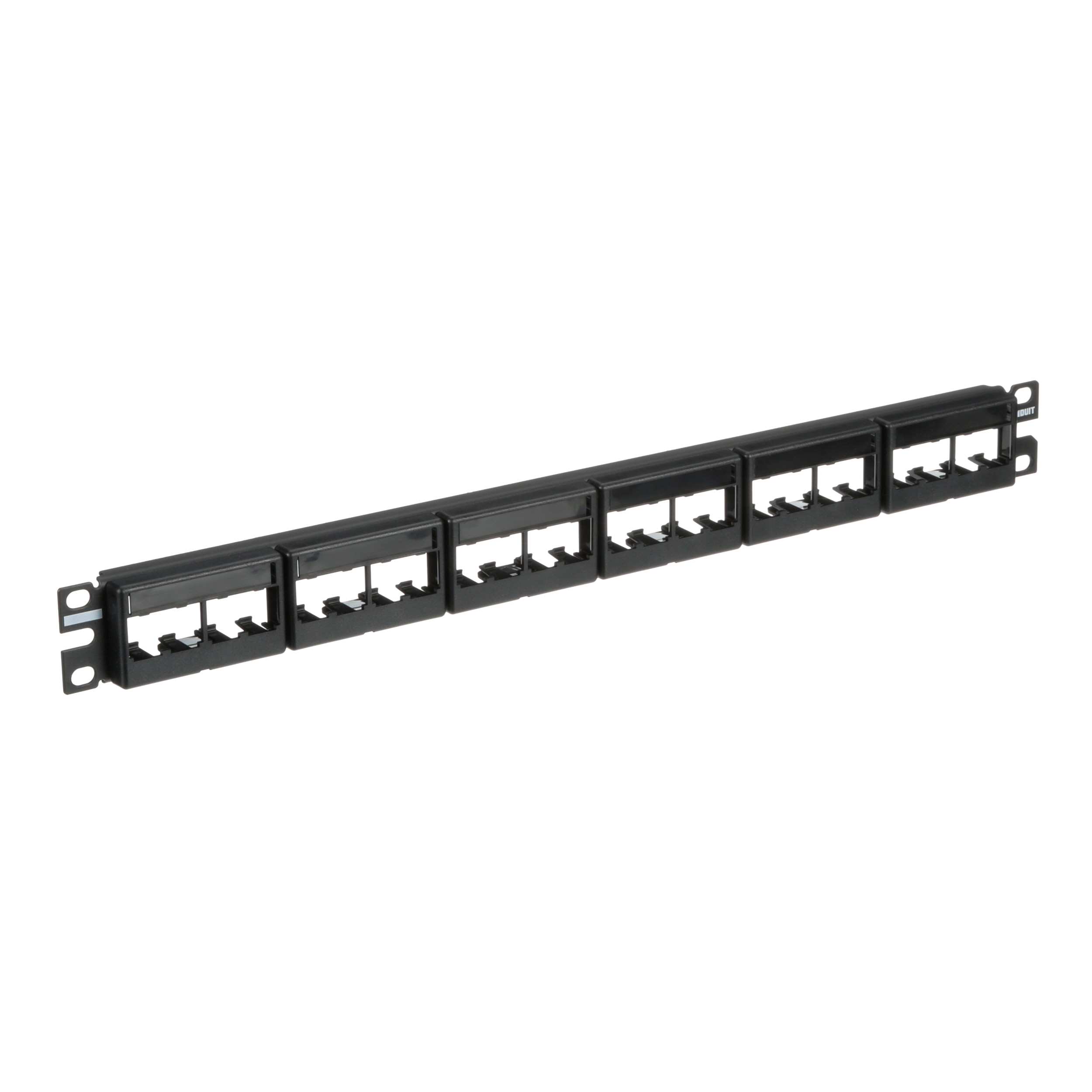 Mini-Com® Yama Paneli etiketli, 24 Portlu, 1 RU, BL