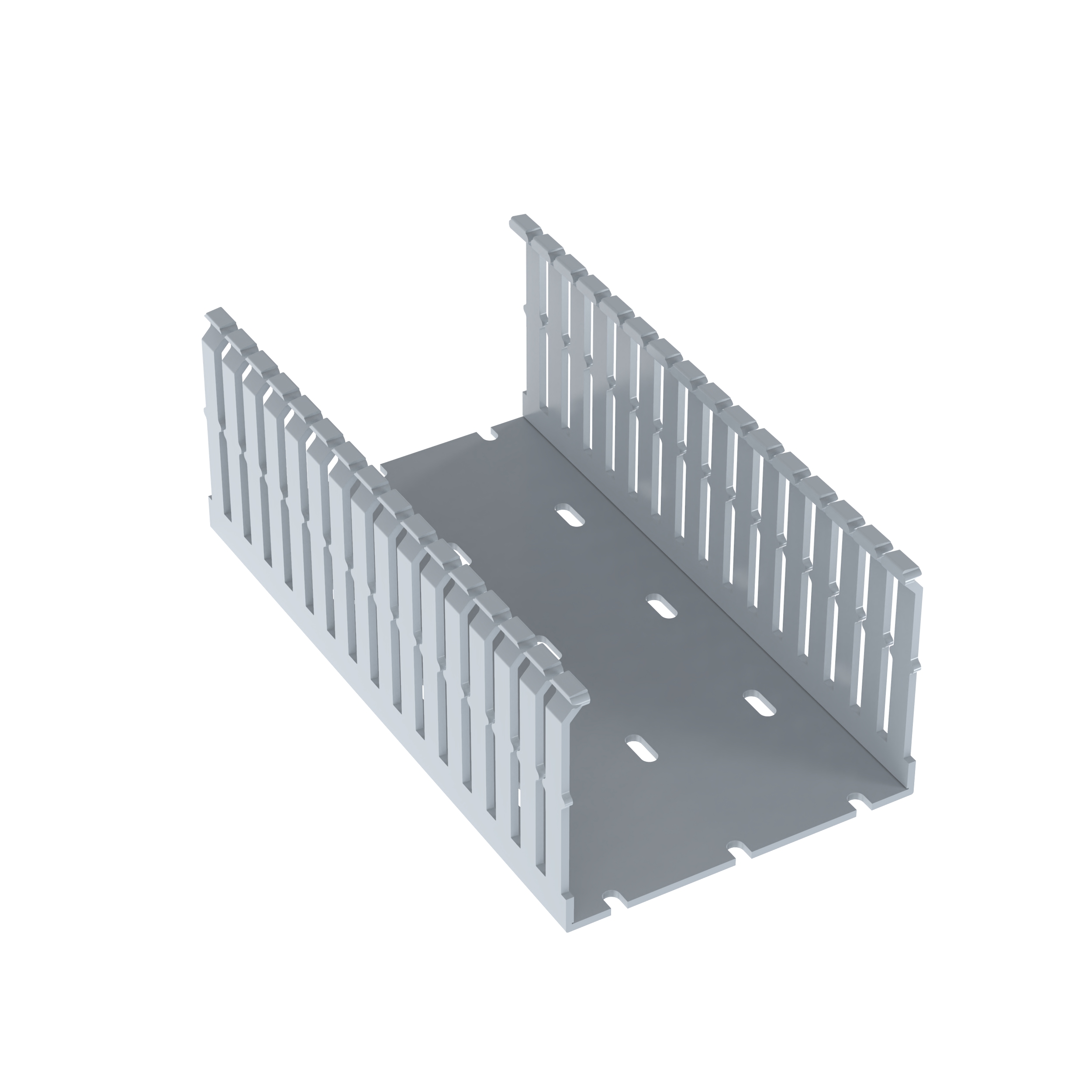 Dar Oluklu Kablo Kanalı, PVC, 101,6 mm x 76,2 mm x 1828,8 mm, Açık Gri