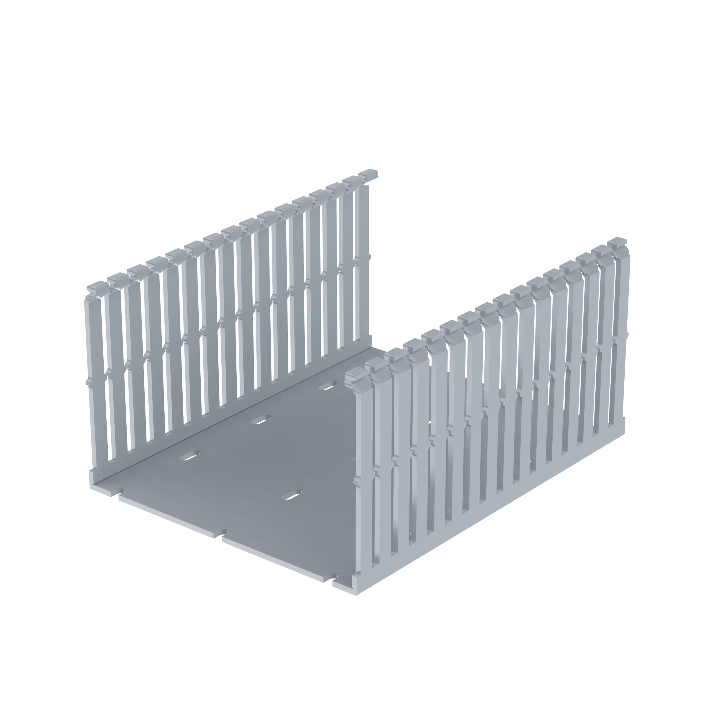 Dar Oluklu Kablo Kanalı, PVC, 152 mm x 102 mm x 183 cm, Açık Gri