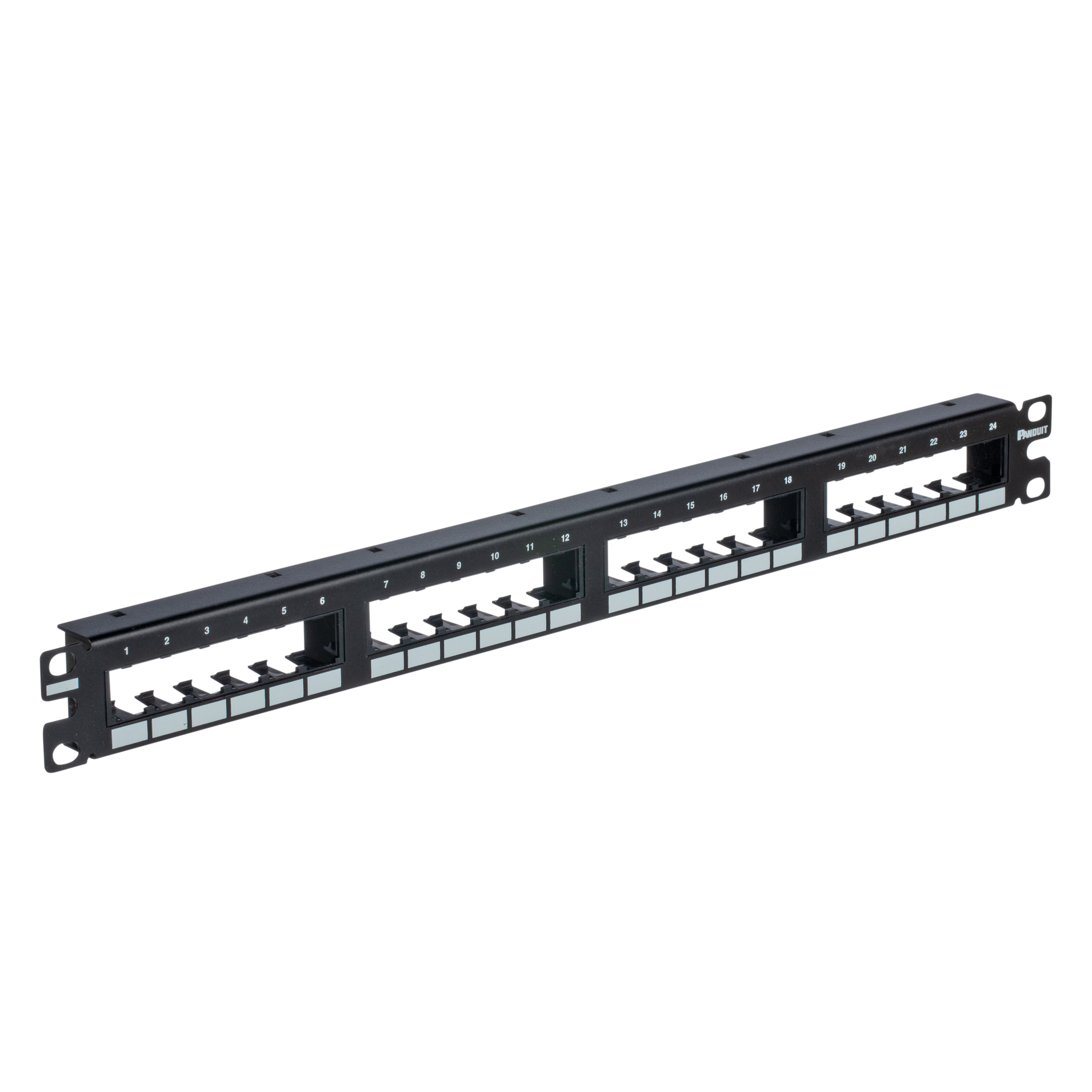 Yama Paneli, 24 Port, 1 RU, Siyah, Flush montaj