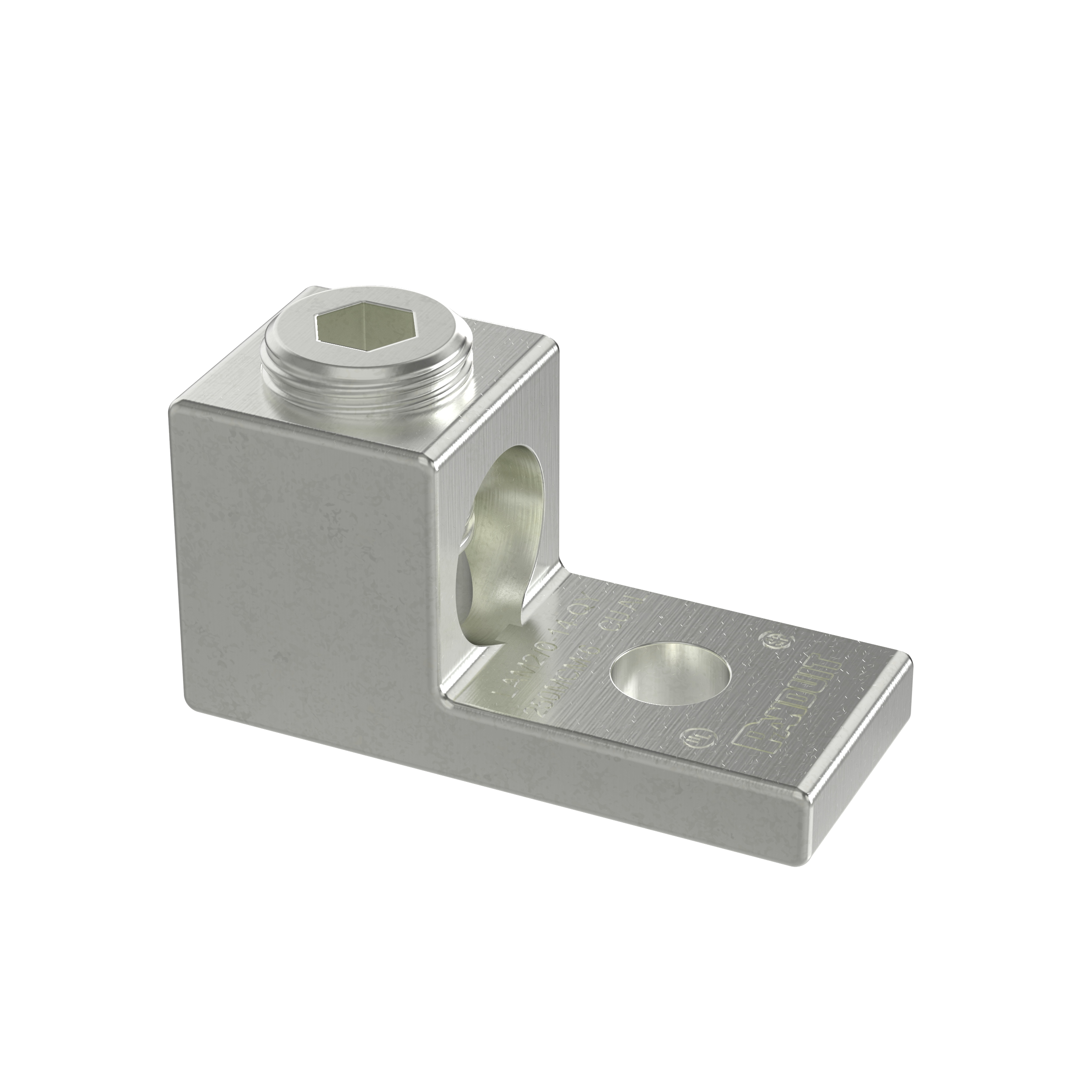 Mekanik Bağlantı, Tek Delikli Bağlantı Parçası, 2/0, Kalay Kaplı Alüminyum, Düz, Tek 6.35mm Çaplı Somun, 25'li Paket