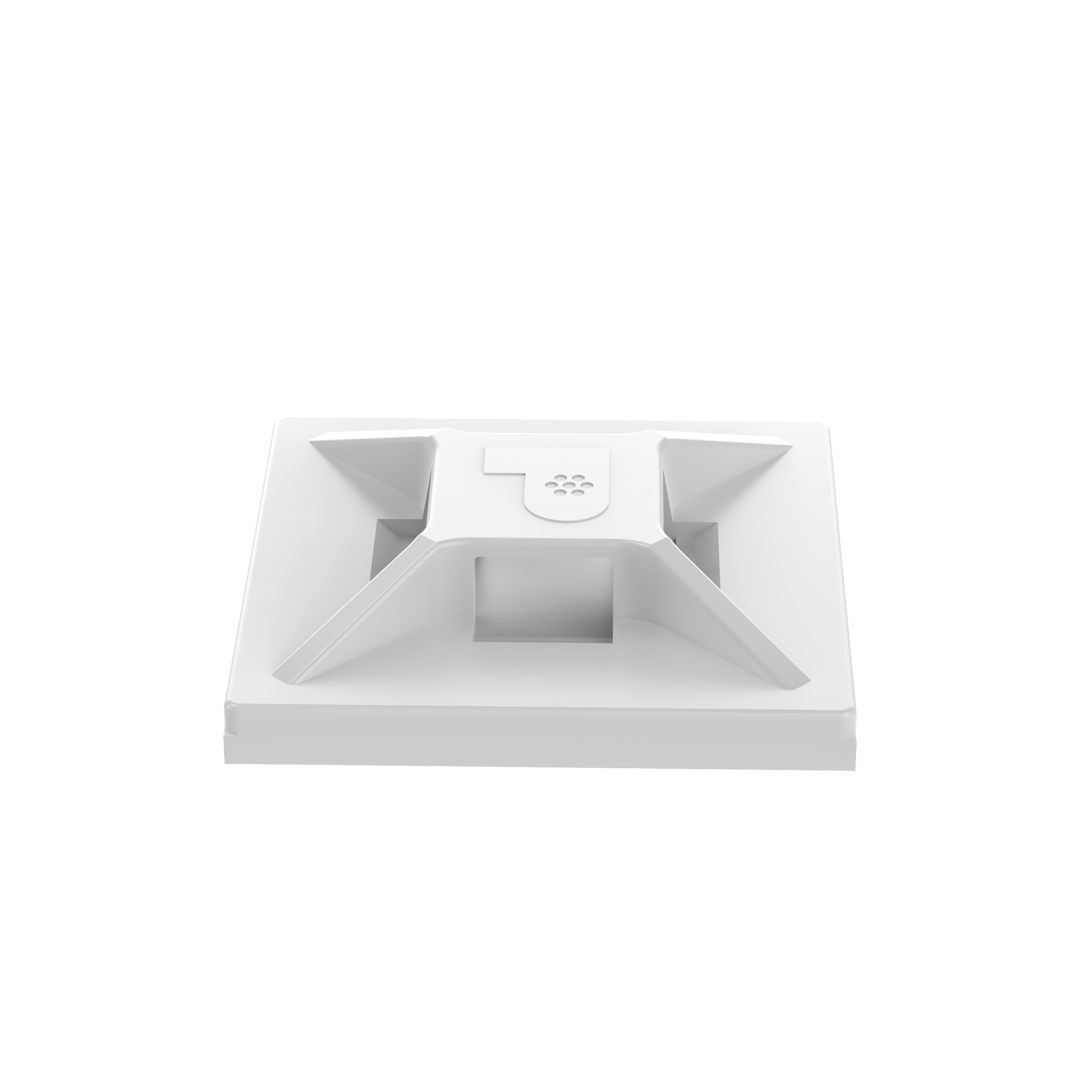 Kablo Bağı Montajı, Beyaz, ABS, Akrilik Yapışkanlı, 19.1x19.1mm, 100'lü Paket