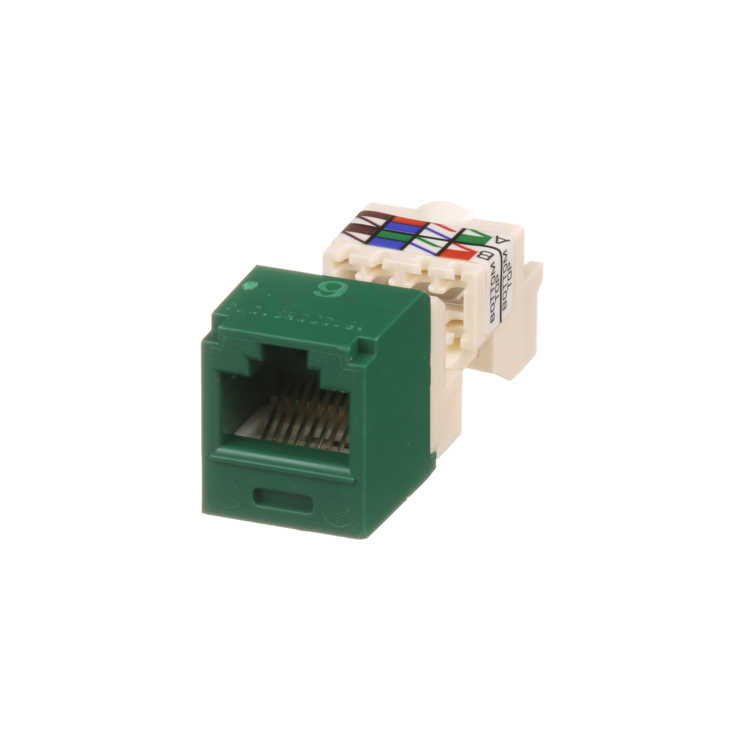 Twisted Pair (Bükülü Çift) RJ45 Cat 6 TP-Style Jack Modülü, Yeşil