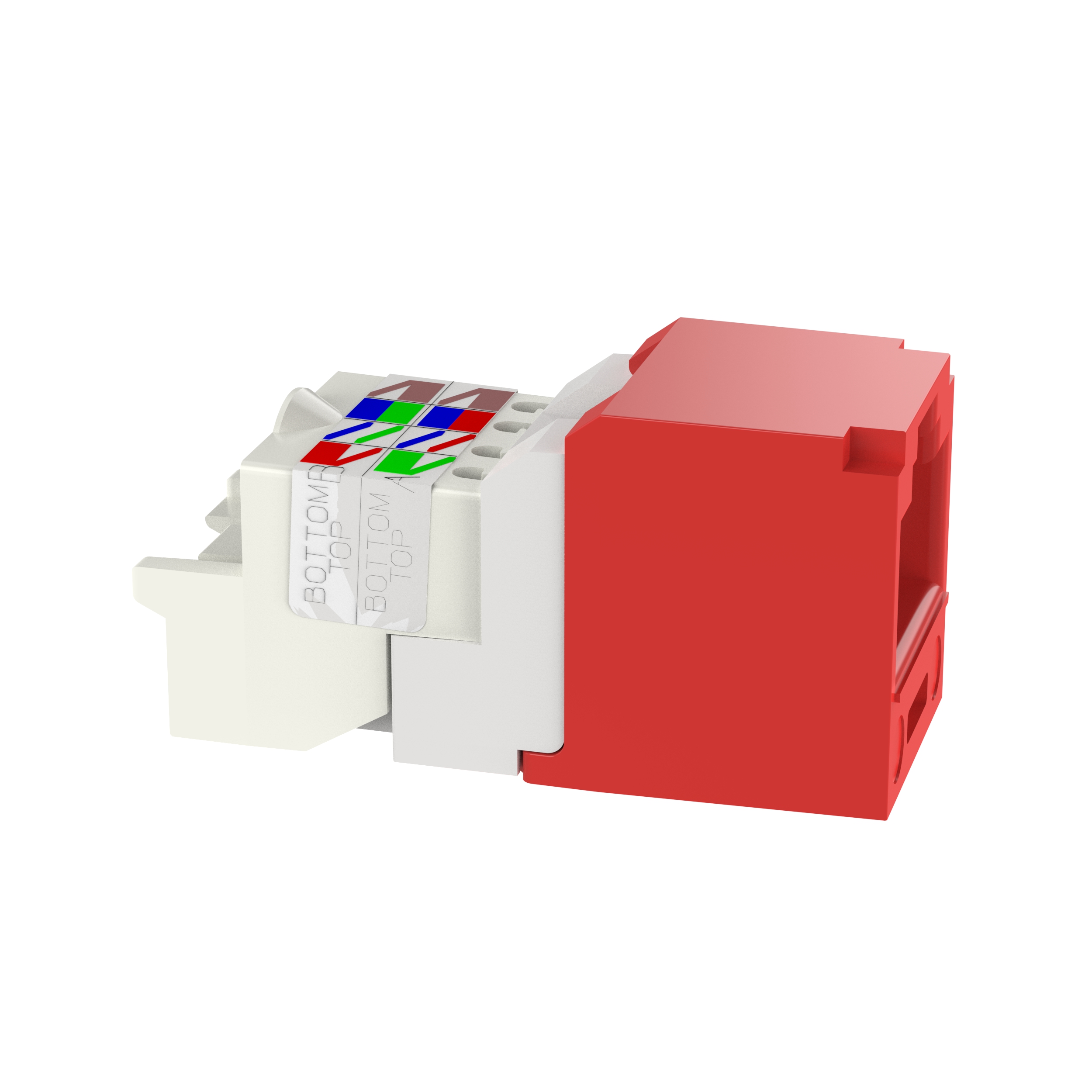 Twisted Pair (Bükülü Çift) RJ45 Cat 6 TP-Style Jack Modülü, Kırmızı