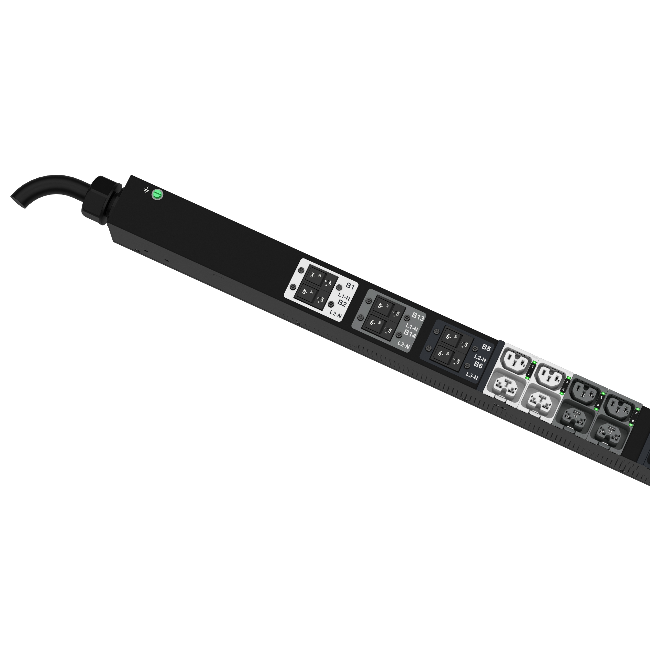 G6 MSPO Güç Dağıtım Birimi, 32A/30A, (24)C13/C15, (24)C13/15/C19/C21, IEC 60309 3P+N+E 6h