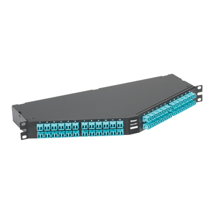 Yüksek Yoğunluklu MPO-LC Kaset OM4, 96 Fiber, 1RU Dik Açılı, Metot A Optik Kayıp