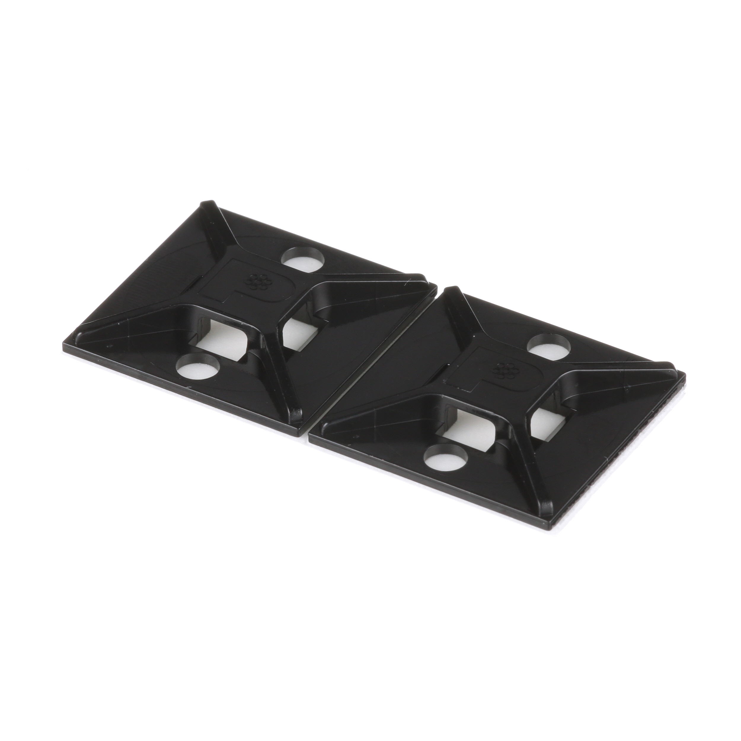 Kablo Bağı Montajı, Siyah, UV ABS, Akrilik Yapışkanlı, 25.4x25.4mm, 100'lü Paket