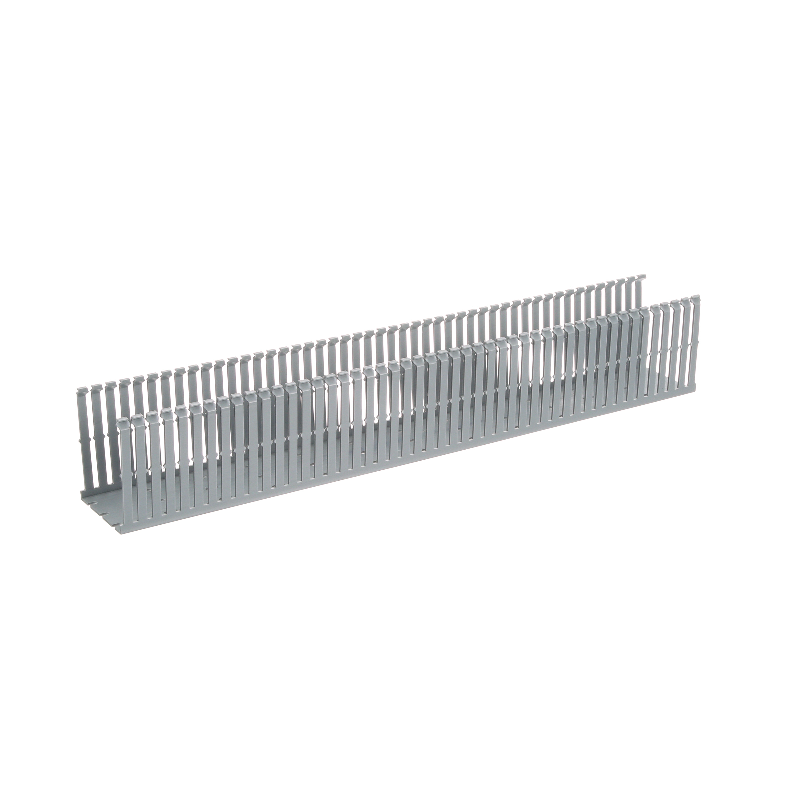 Dar Oluklu Kablo Kanalı, PVC, 3 İnç x 4 İnç x 6 Feet, Açık Gri