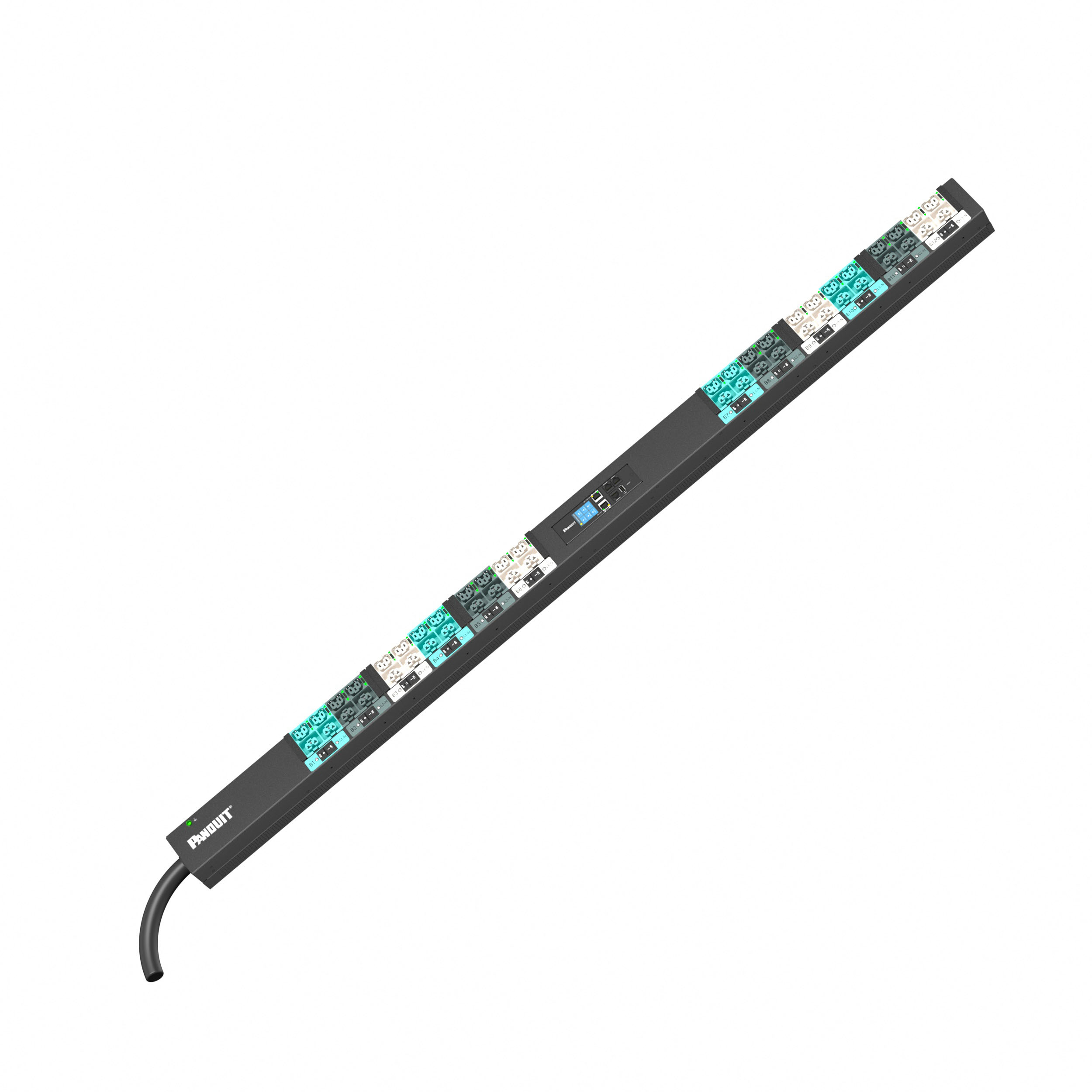 EL2P MSPO PDU, 63/60 AMP, (24)C13/C15, (24)C13/C15/C19/C21, IEC 60309 3P+N+E 6h 63A/60A (IP44), SİYAH