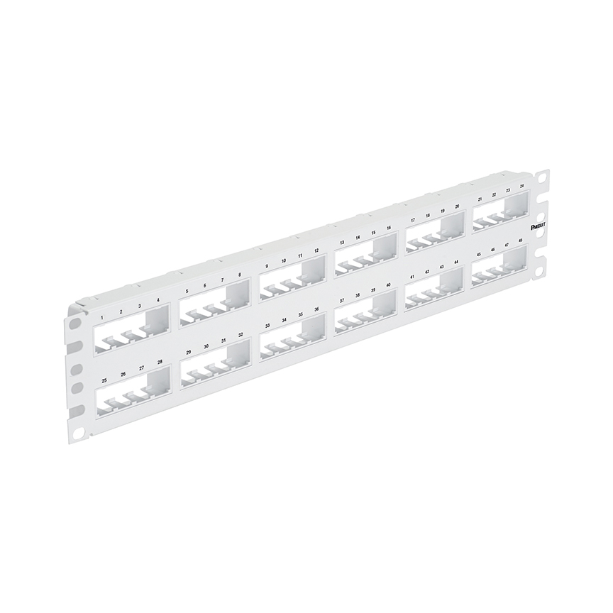 Yama Paneli, 48 Port, 2 RU, Beyaz, Flush montaj