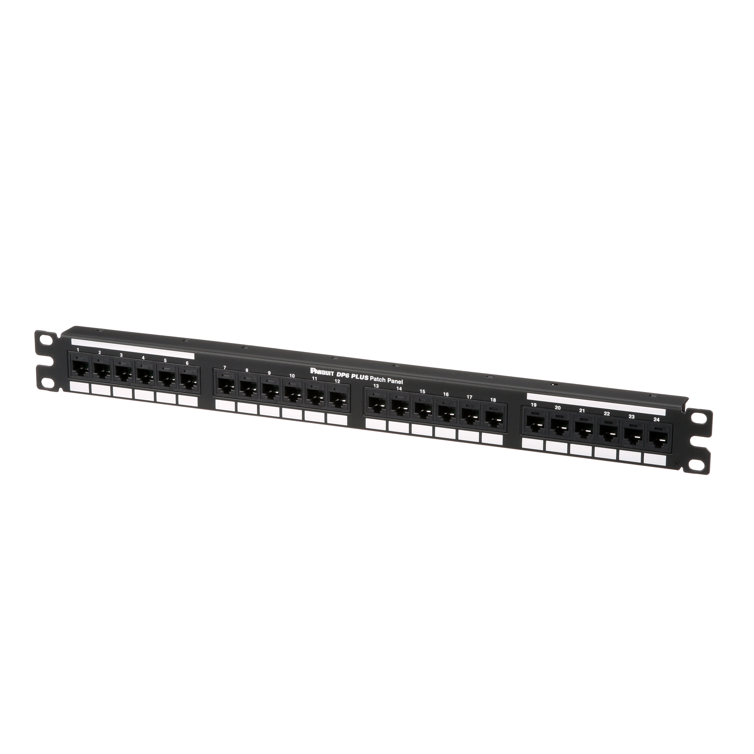 Cat 6 Çıkış Paneli, 24 Port, 1 RU, Siyah