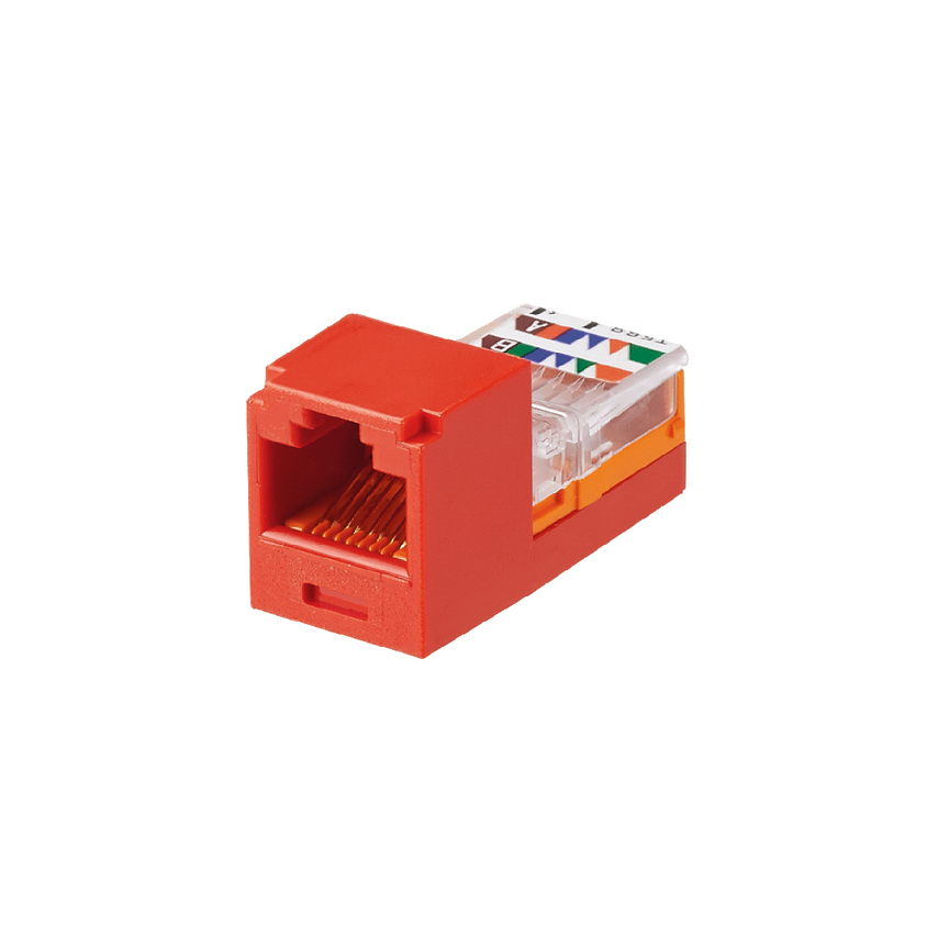 Twisted Pair RJ45 Cat 5e Çerçeve Soket Modülü, Kırmızı