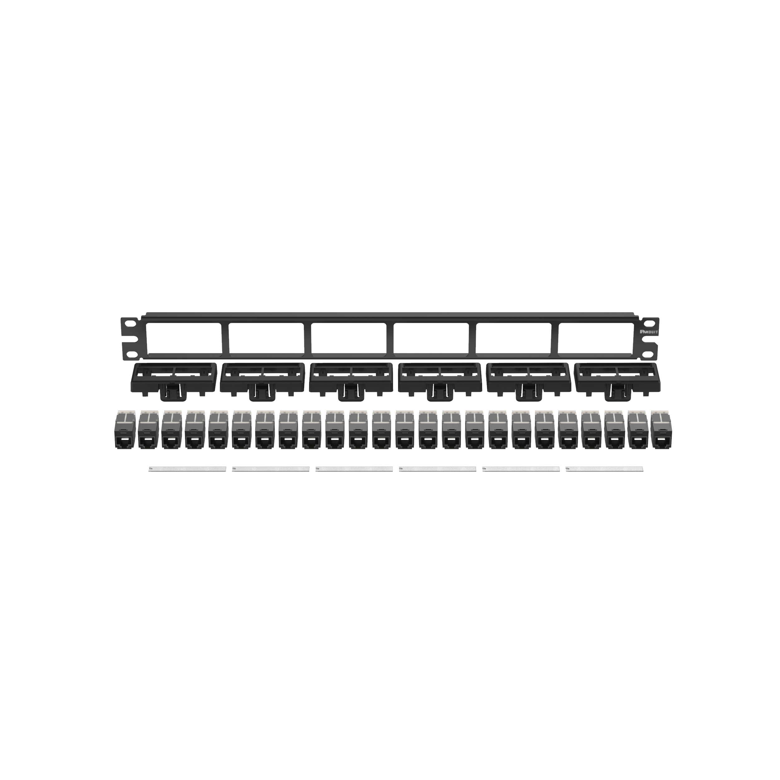 Yama Paneli Seti, Cat 6 UTP, 24 port, 1 RU, BL