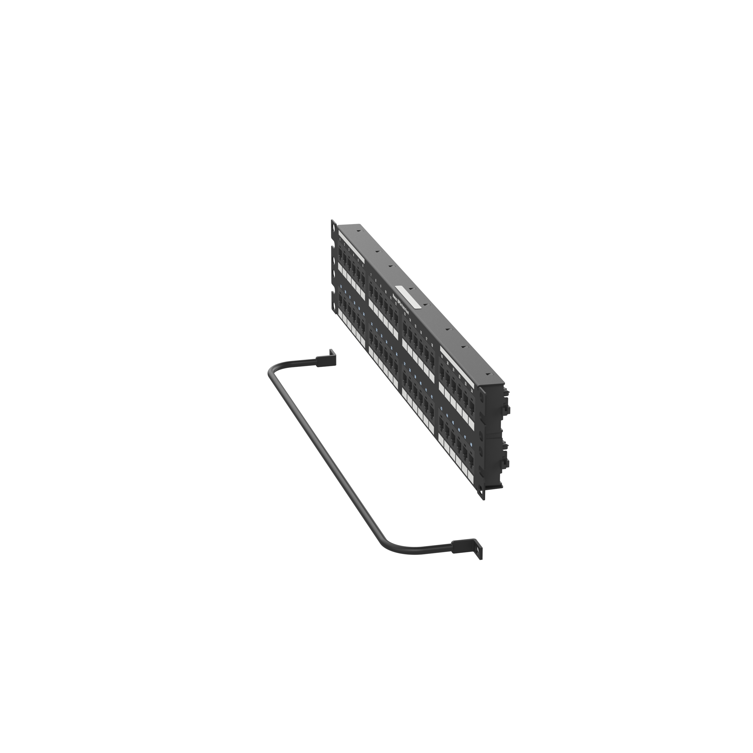 Düz Cat 5e Çıkış Paneli Seti 48 Port, 2RU, Siyah