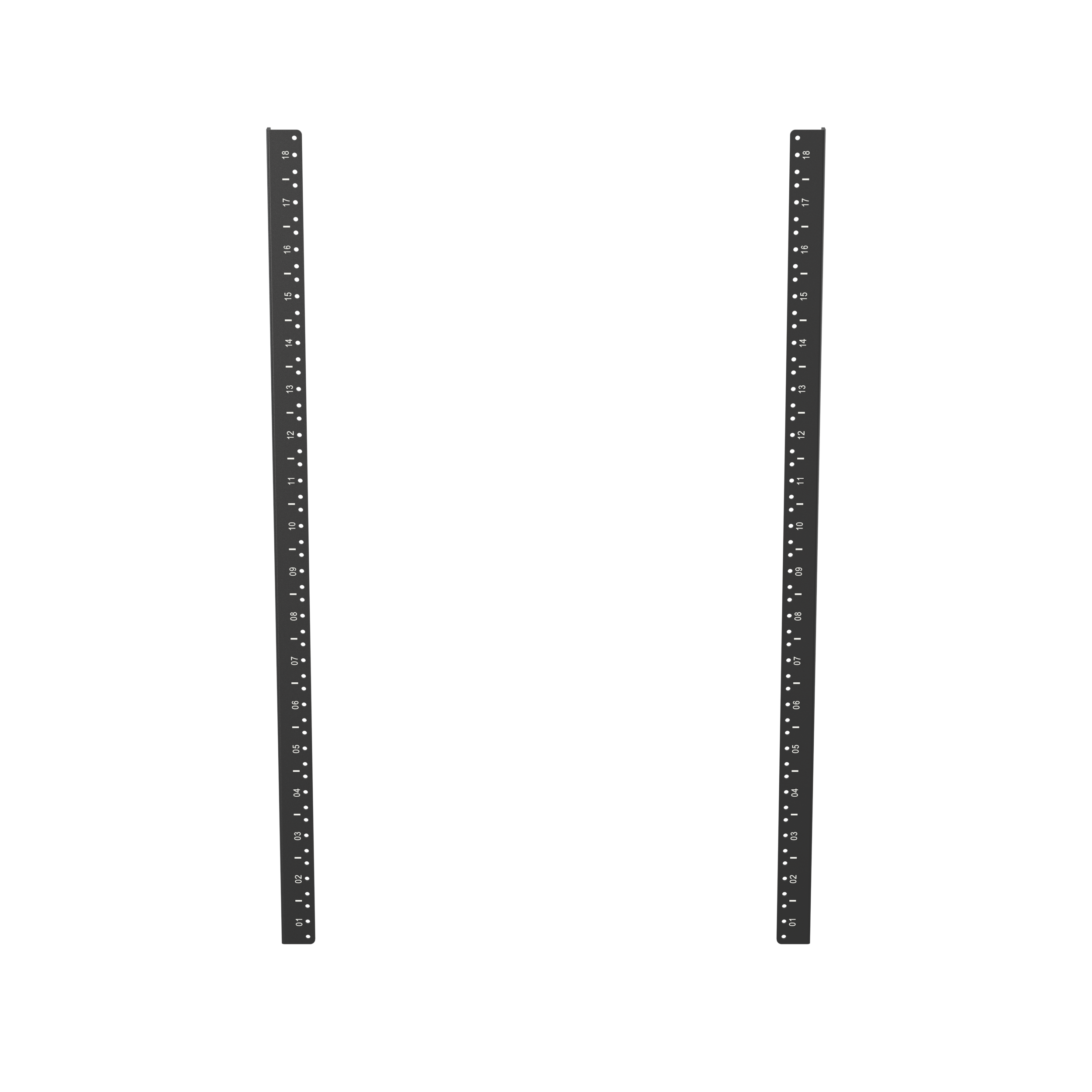 PanZone® Duvar Montaj Kabini Arka Ray Seti, 26,8 inç derinliğe kadar ağ ekipmanları için ek destek sağlayarak, daha geniş bir uygulama yelpazesi için esneklik sunar. 18 RU, 2 Ray, Siyah