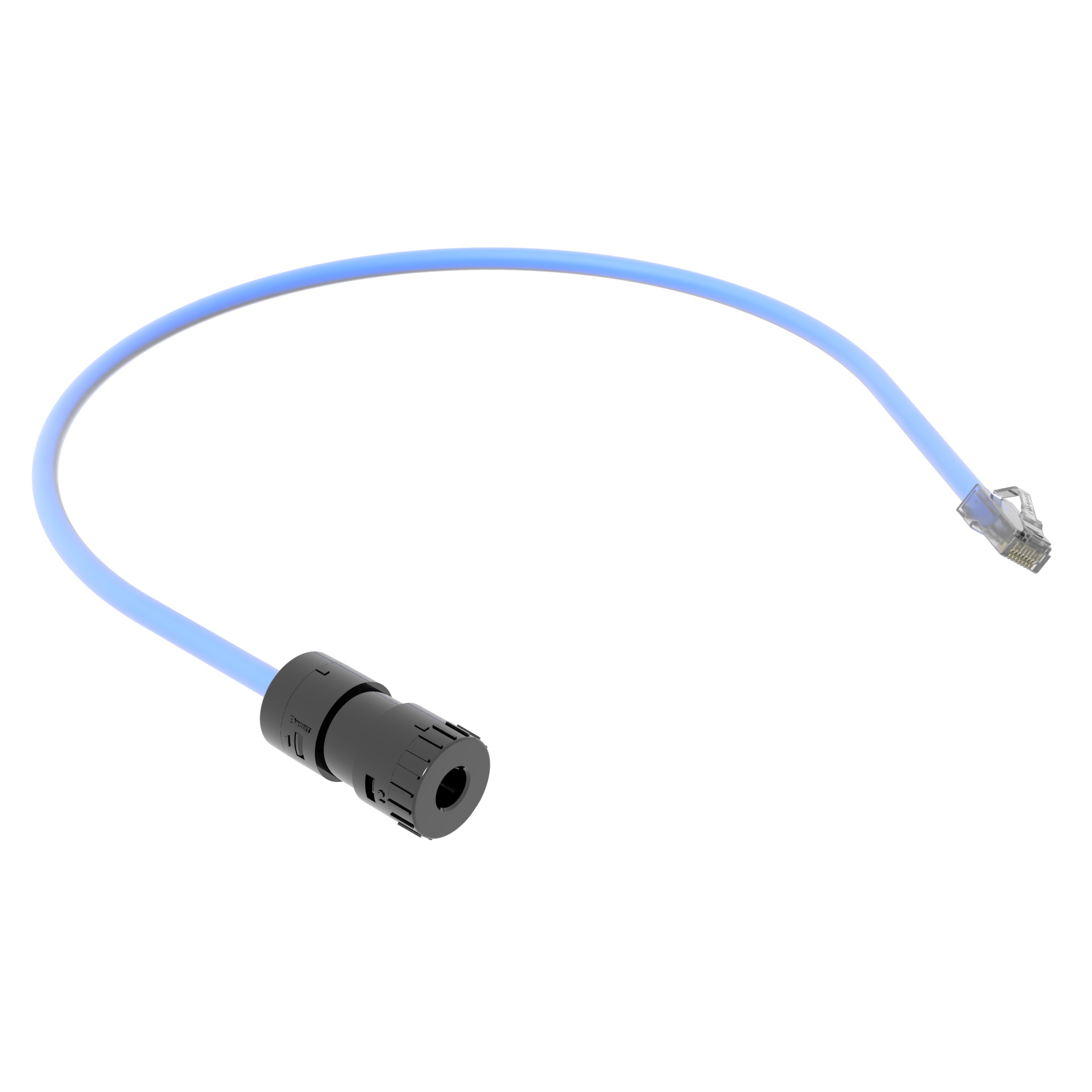 6A UTP Bağlantı Noktası, Plenum RJ45 Kablosu, 0.5M, Mavi