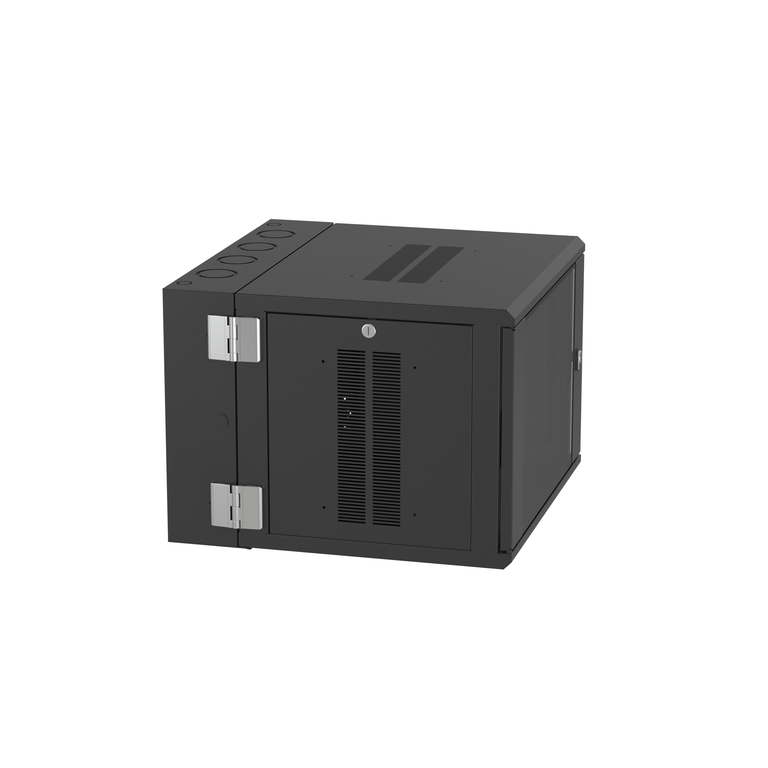 Wall Mount Cabinet, 9RU, 25" Depth, Windowed Door, Black