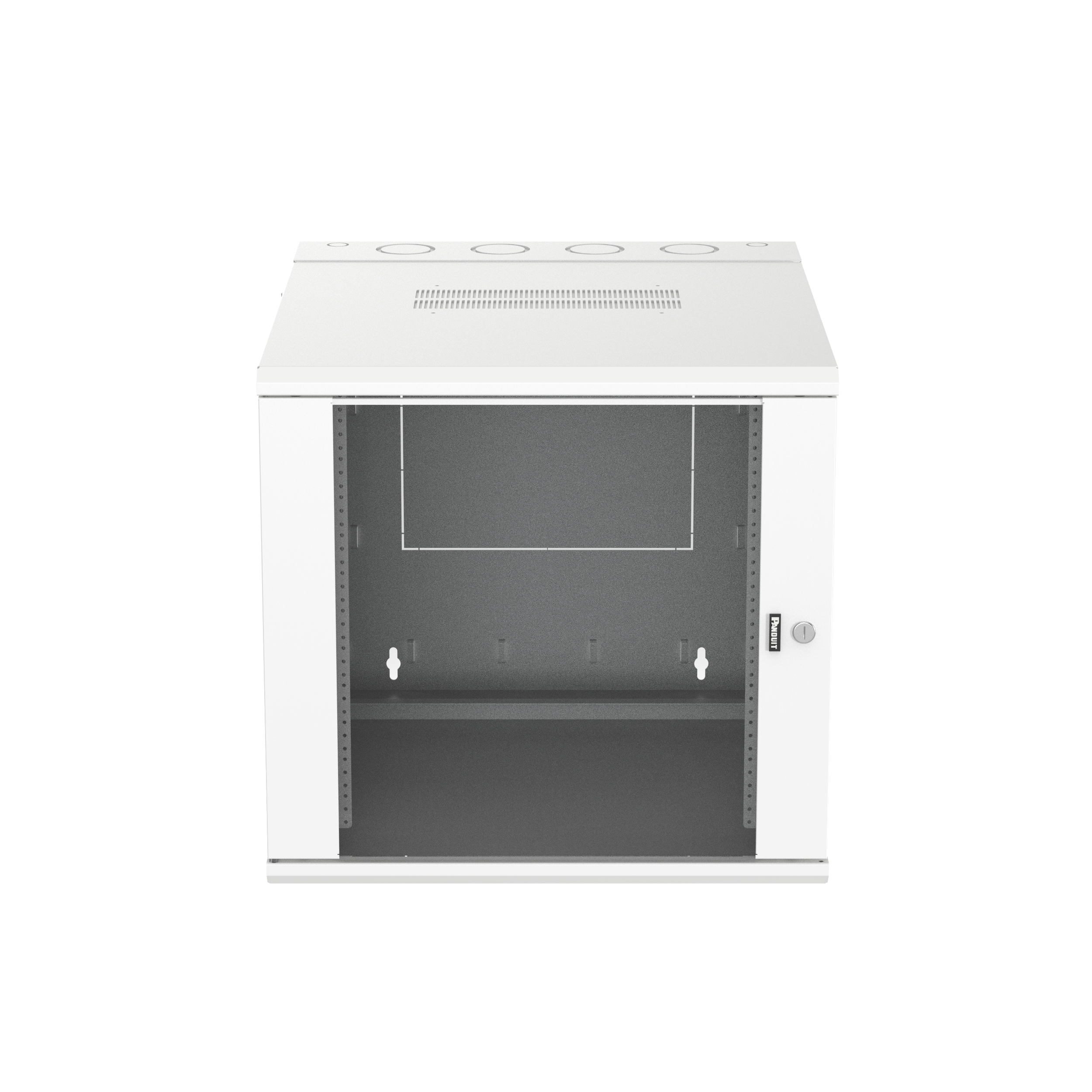 PanZone® Duvar Montajlı Kabin, 12RU, 30" Derinlik, Camlı Kapı, Beyaz