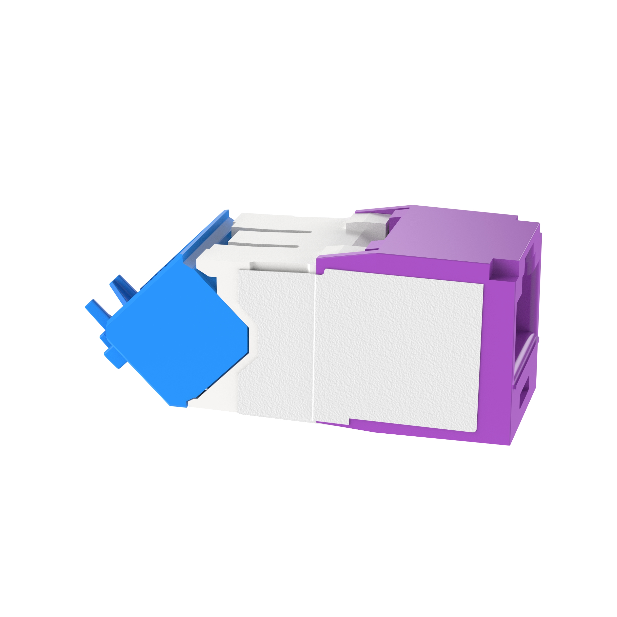 Çift Bükümlü Kablo RJ45 Cat 6A Yukarı/Aşağı TG Jak Modülü, Mor