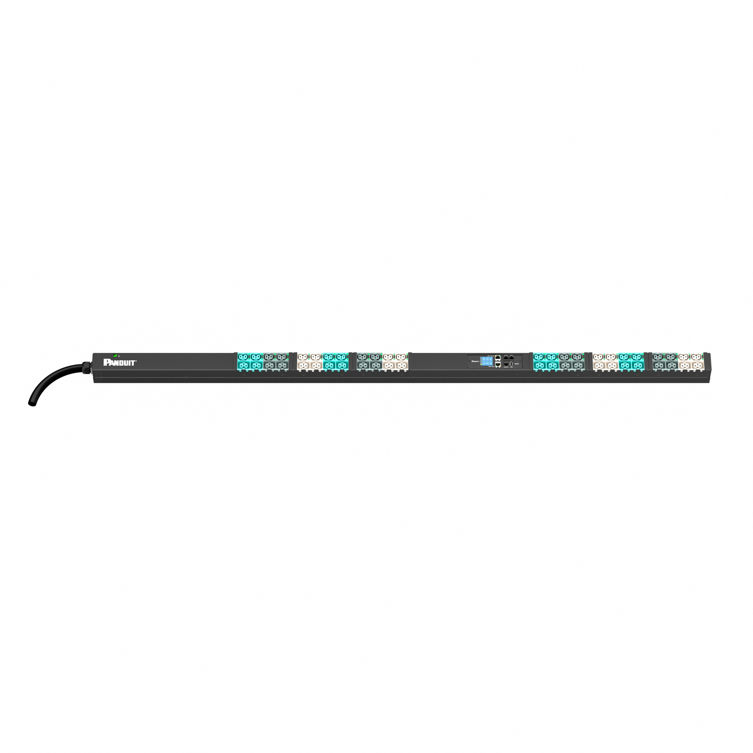 EL2P MSPO PDU, 20/16 AMP, (24)C13/C15, (24)C13/C15/C19/C21, IEC 60309 3P+N+E 6h 20A/16A (IP44), SİYAH