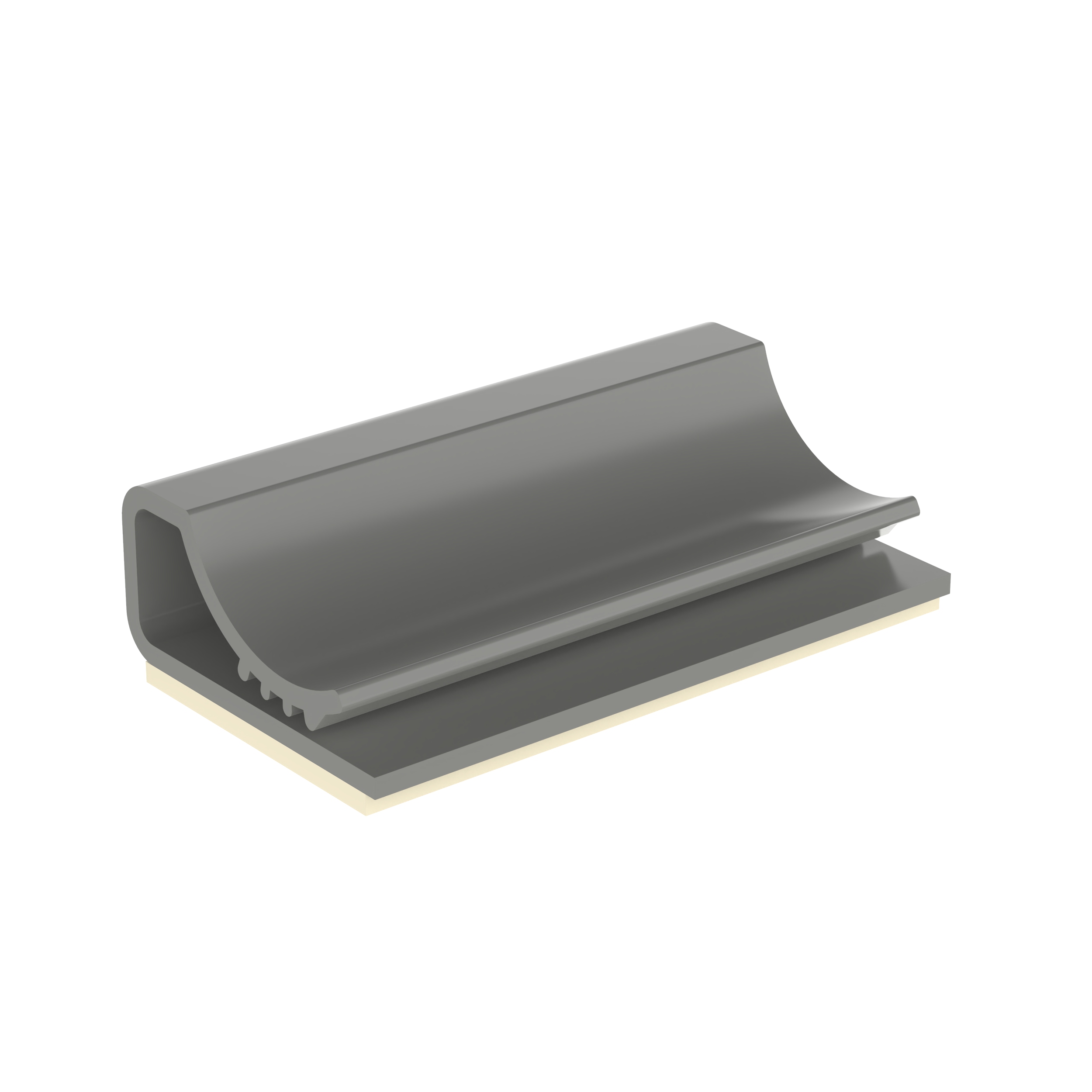 Düz Kablo Montajı, Gri, PVC, Kauçuk Yapışkanlı, 25.4x14.8mm, 500'lü Paket