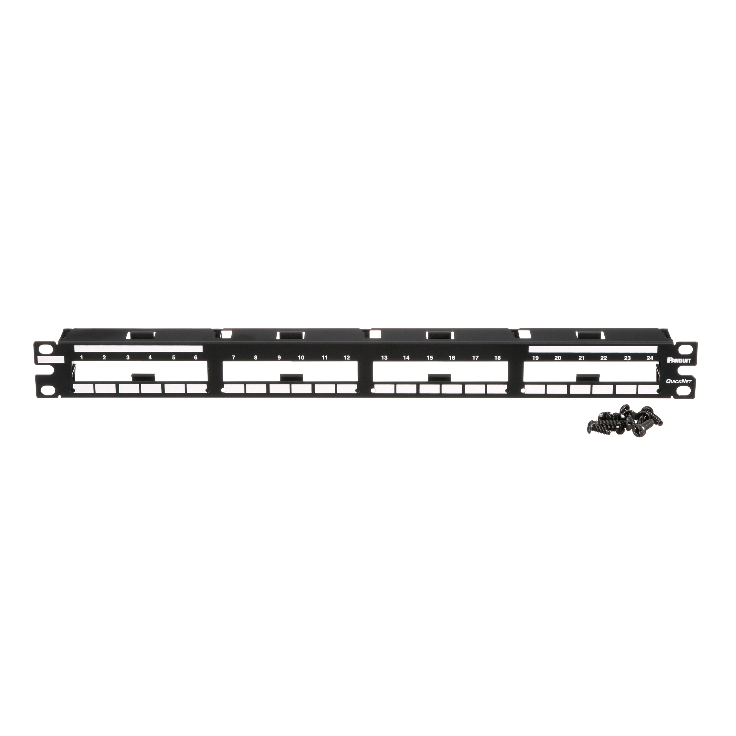 QuickNet™ Yama Paneli, 24 Port, 1 RU, Siyah