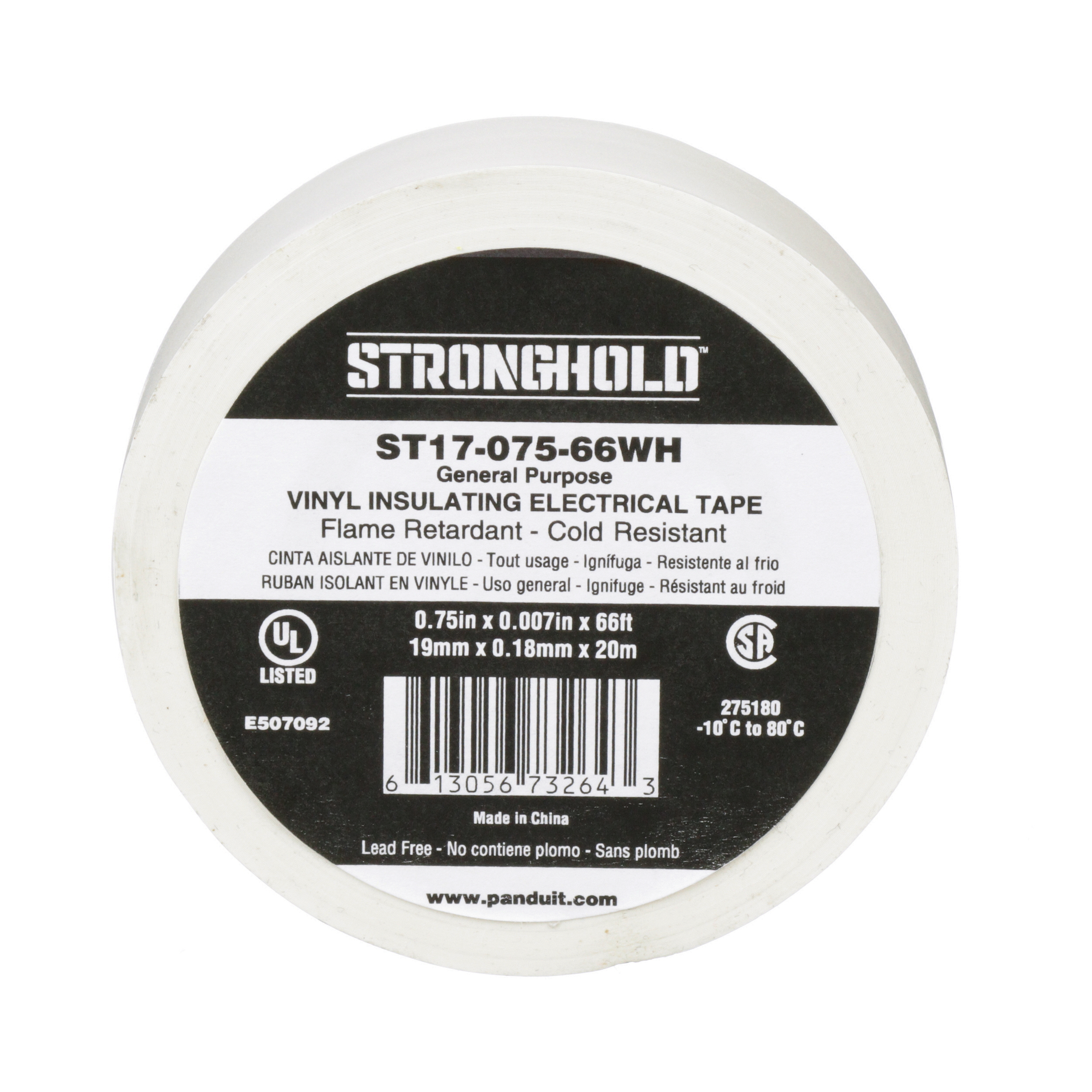 Elektrik Bandı, Beyaz, PVC, Genel Amaçlı, 19.05mm, 0.18mm, 10'lu Paket