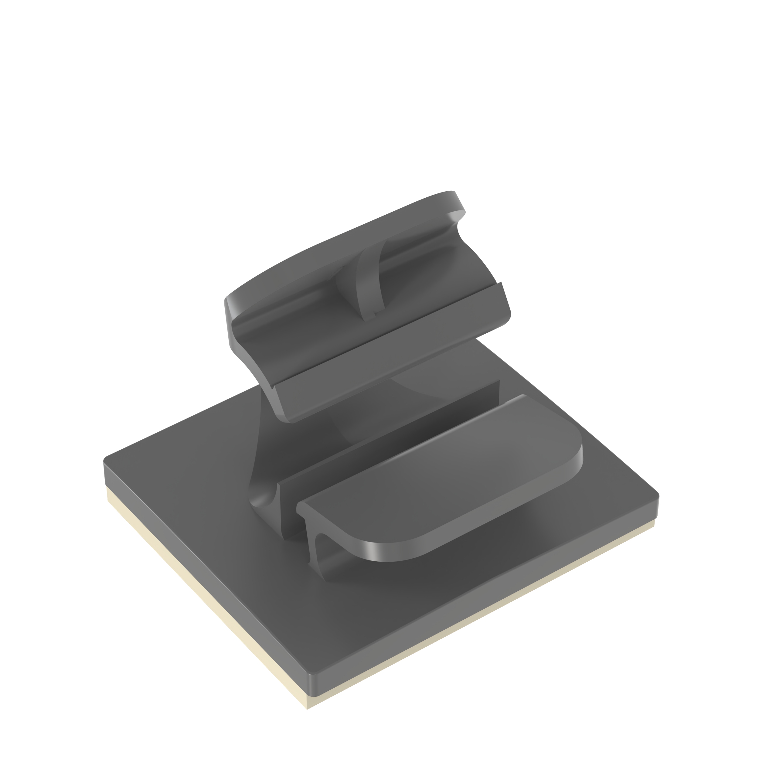 Kablo Klipsi, Gri, PA 6.6, Kauçuk Yapışkanlı, 22.4x25.4mm, 500'lü Paket