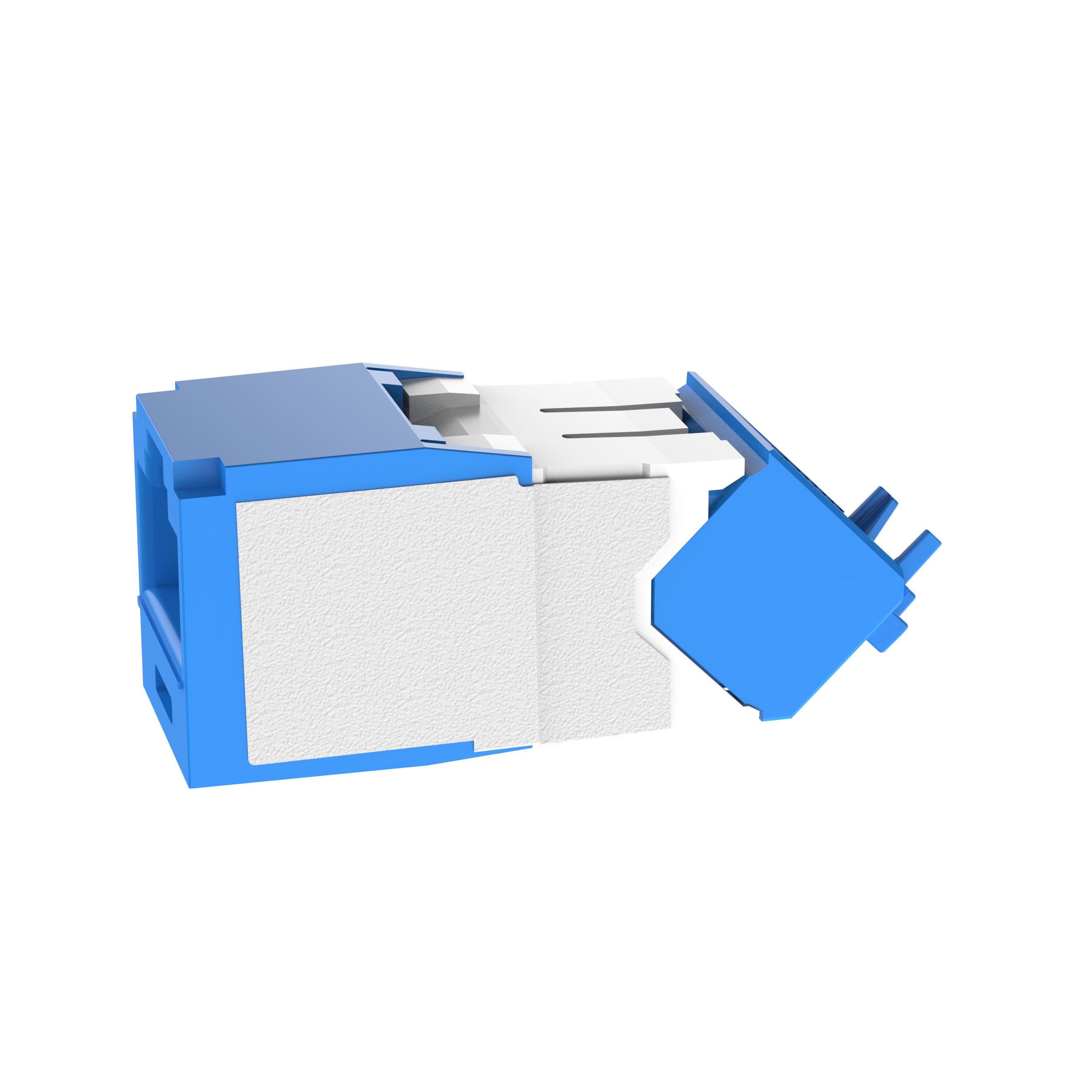 Twisted Pair RJ45 Cat 6A Yukarı/Aşağı TG Jak Modülü, Mavi