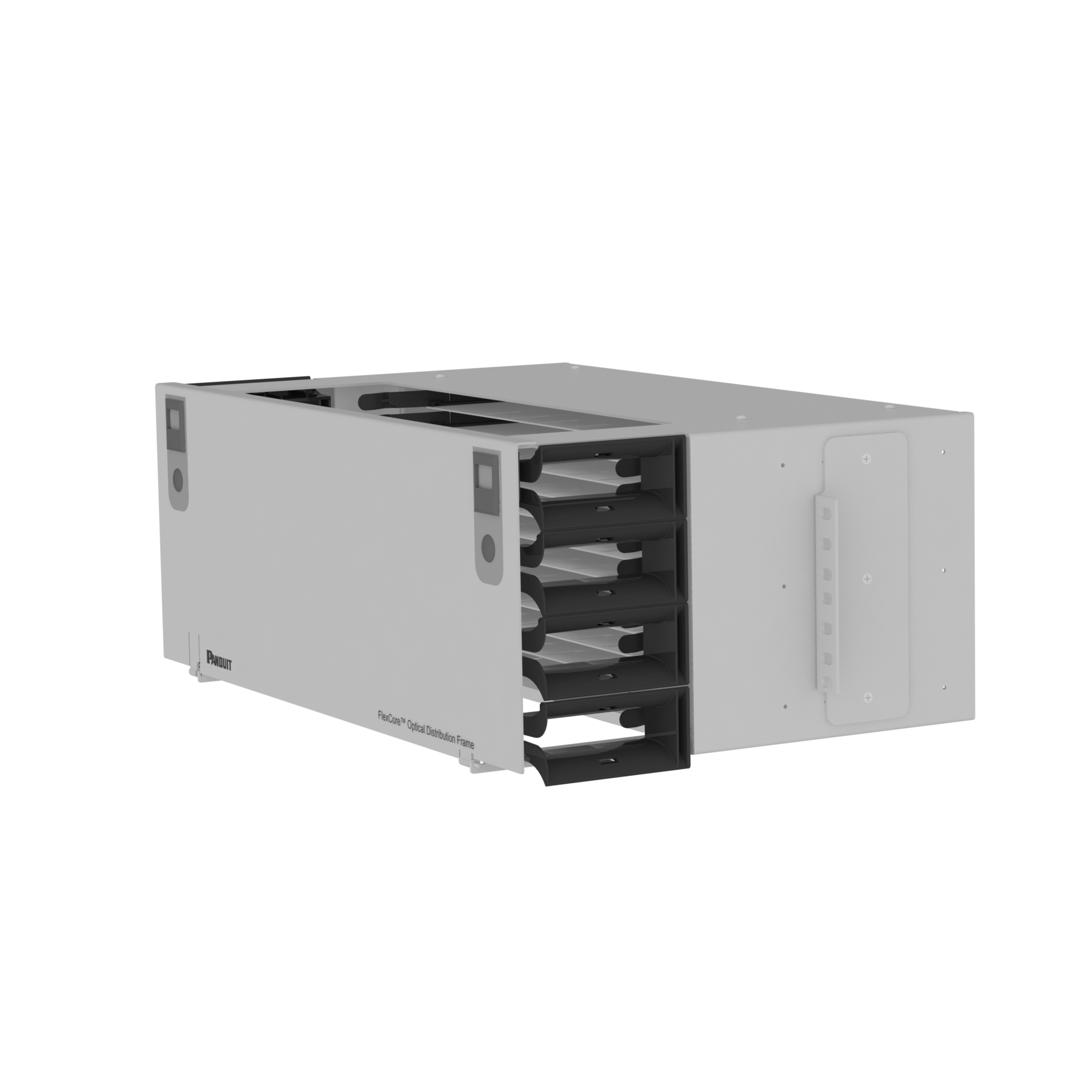 FlexCore™ ODF, 4RU Univ Patch Panel, Gray, 12 Trays, 288 Fibers