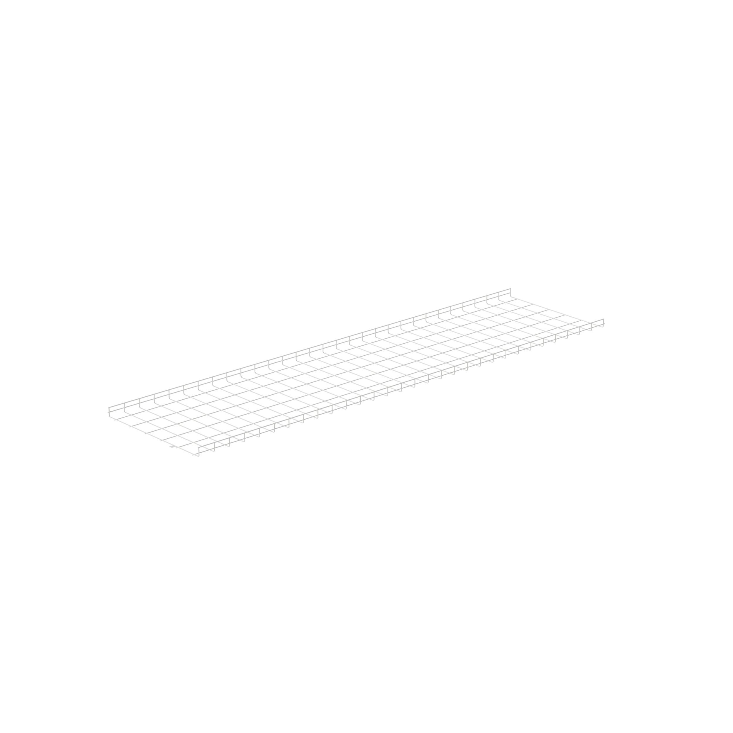 Kablo Sepeti 2" Yükseklik x 30" Genişlik, Beyaz Toz Kaplı