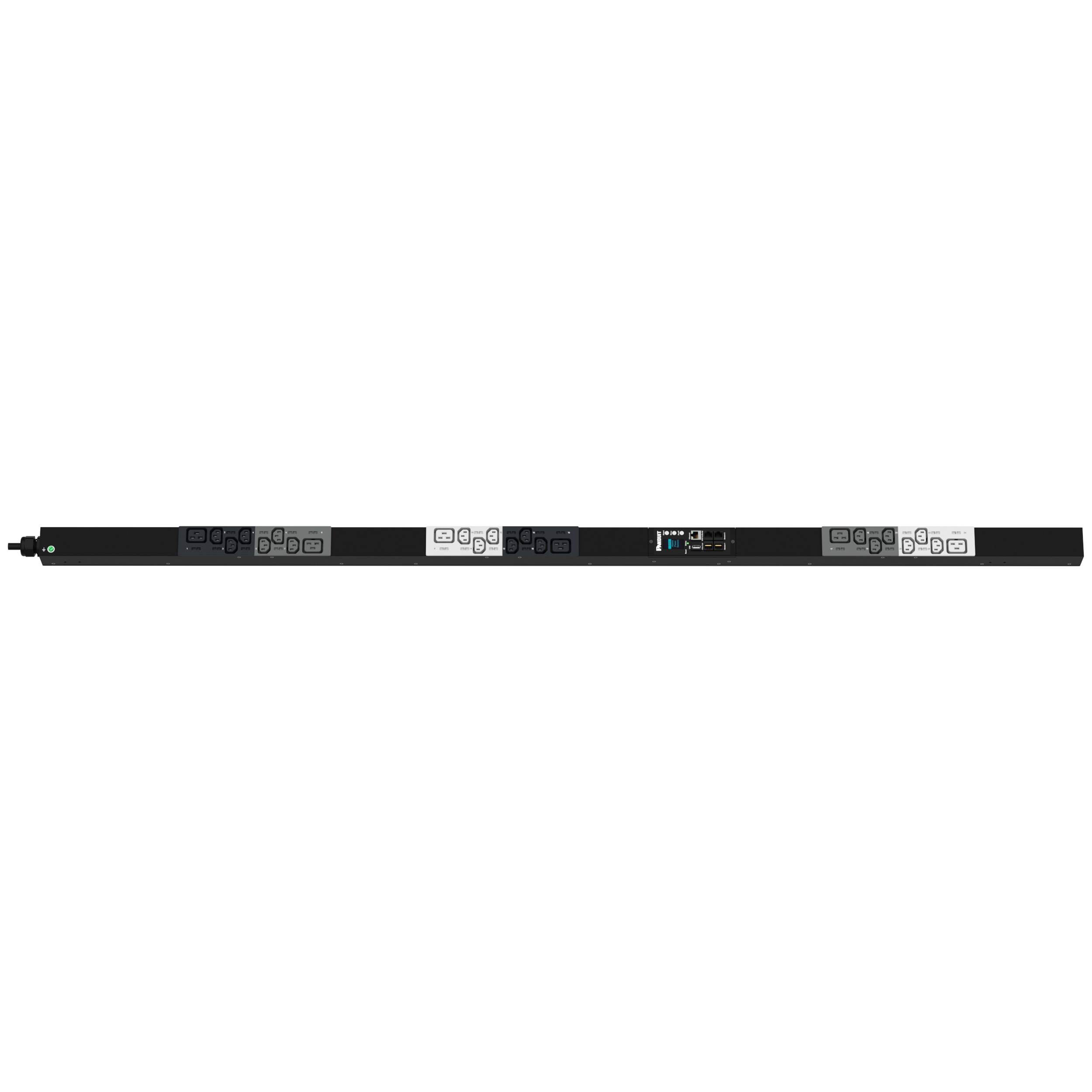 MO PDU, 16AMP, (18)C13, (6)C19, IEC 60309 3P+N+E 6h 16A-3M, Siyah, Dikey